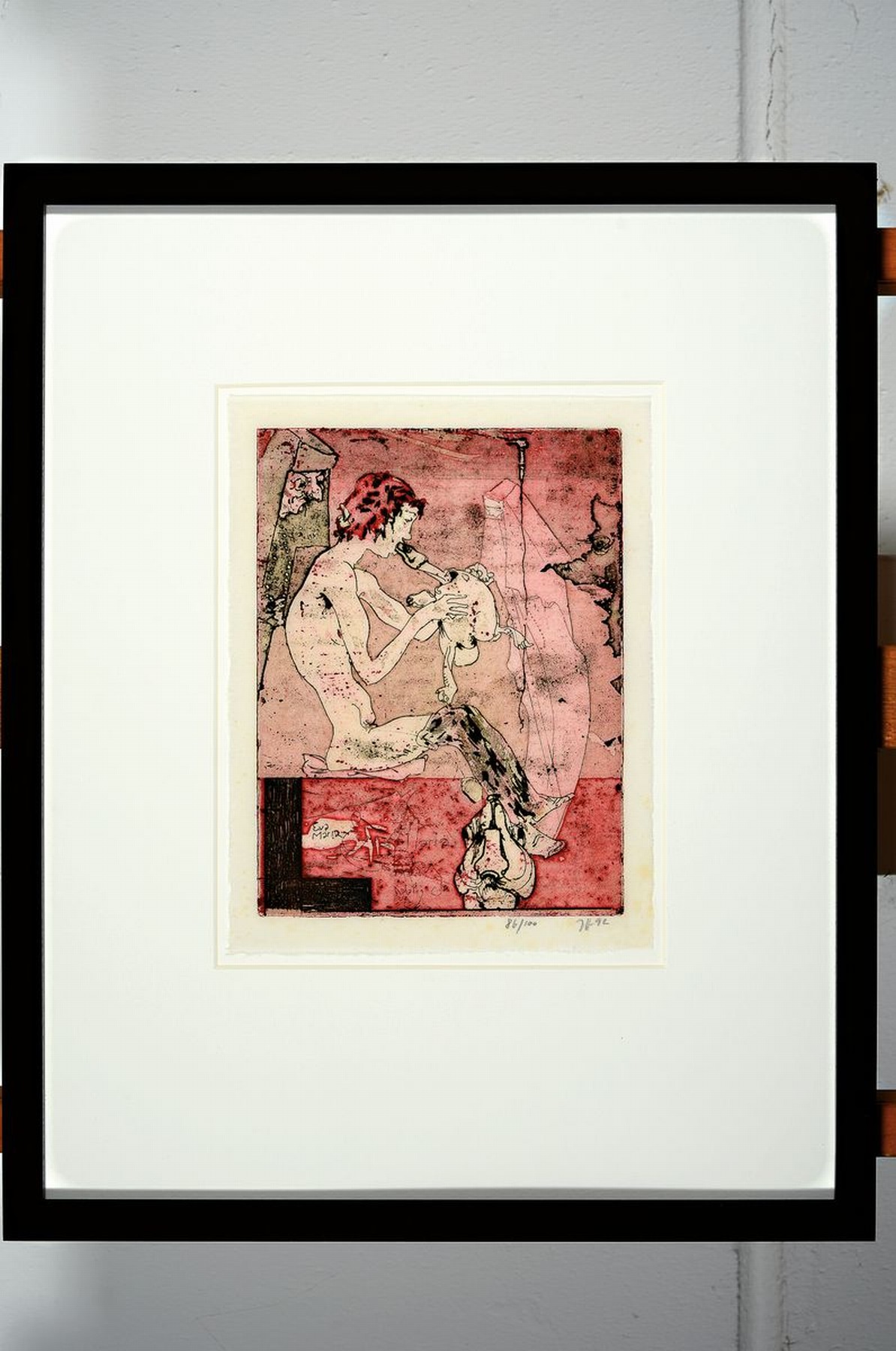 Detail k: Horst Janssen, 1929 - 1995, Farbradierung von 2 Platten, Titel: Eva Maria Lüpfert , Vorzugsausgabe zu "Der Foliant", handsigniert und num. ...