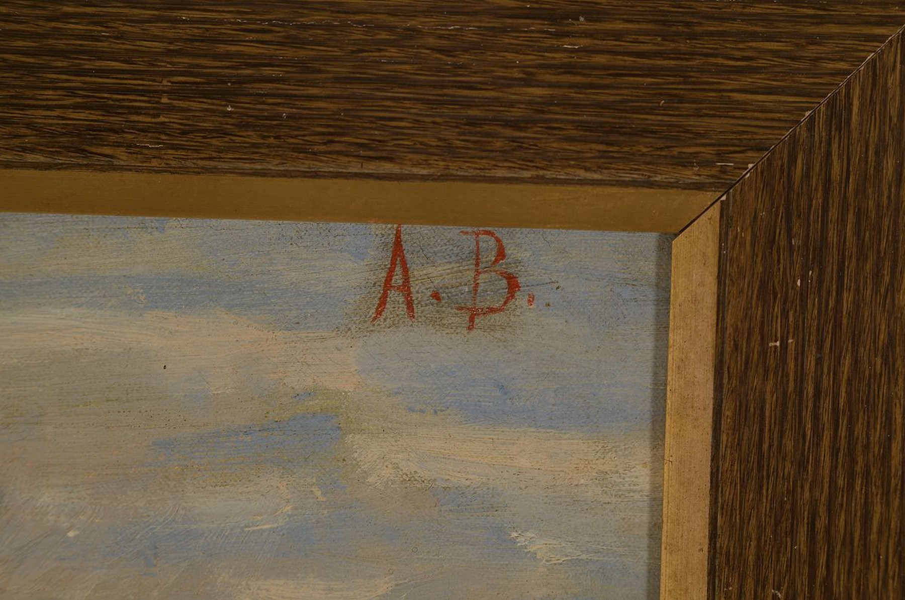 Detail a: Zuschreibung: Auguste Baud-Bovy, 1848 Genf - 1899 Davos, Schüler von Barthelemy Menn, Porträt einer jungen Frau in schweizer Tracht, rechts oben ...