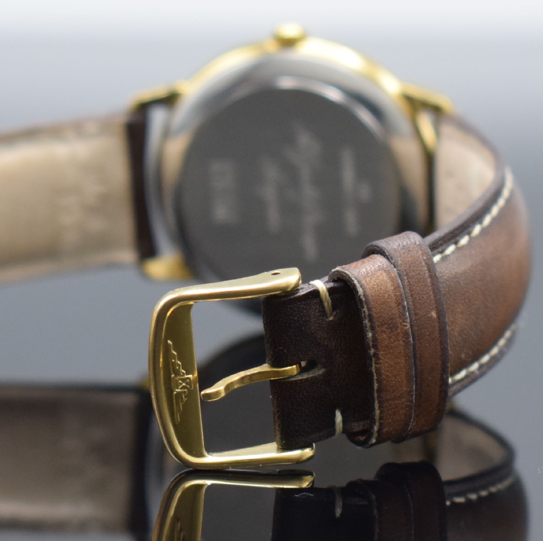 Detail d: LONGINES Armbanduhr Les Grandes Classiques Referenz L4 678 2, Automatik, Schweiz um 2000, verg. Edelstahlgeh. inkl. Lederband m. orig. Dornschl., ...