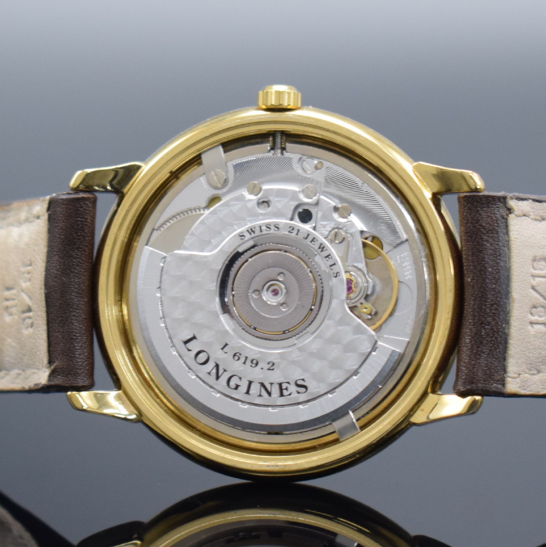 Detail f: LONGINES Armbanduhr Les Grandes Classiques Referenz L4 678 2, Automatik, Schweiz um 2000, verg. Edelstahlgeh. inkl. Lederband m. orig. Dornschl., ...