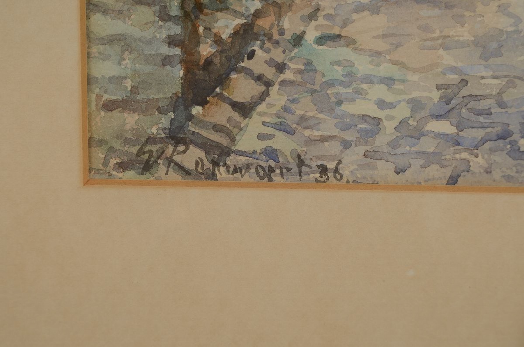 Detail a: Eugen Franz Renwart, 1885 Bozen - 1968 München, Studium an der Akademie München, Zwei Ansichten aus Beilstein an der Mosel, Aquarell/Papier, ...