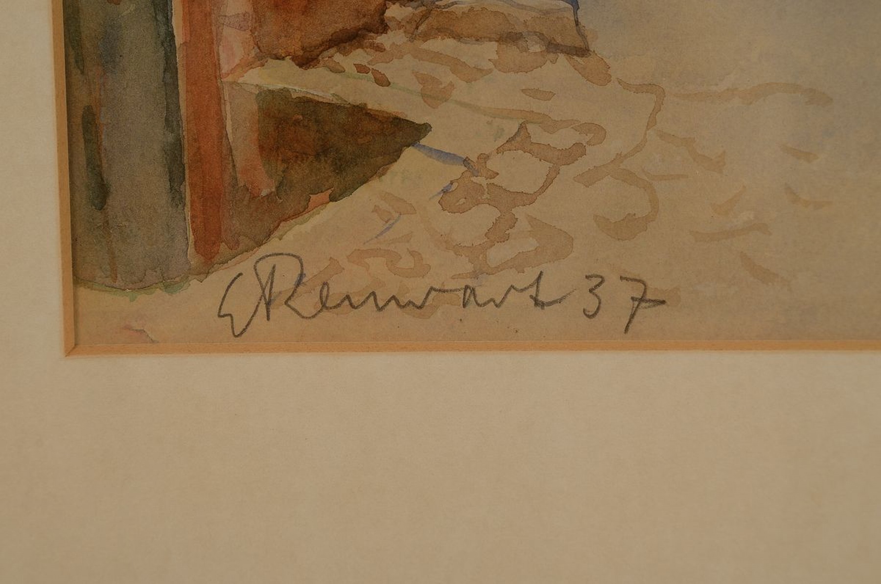Detail c: Eugen Franz Renwart, 1885 Bozen - 1968 München, Studium an der Akademie München, Zwei Ansichten aus Beilstein an der Mosel, Aquarell/Papier, ...