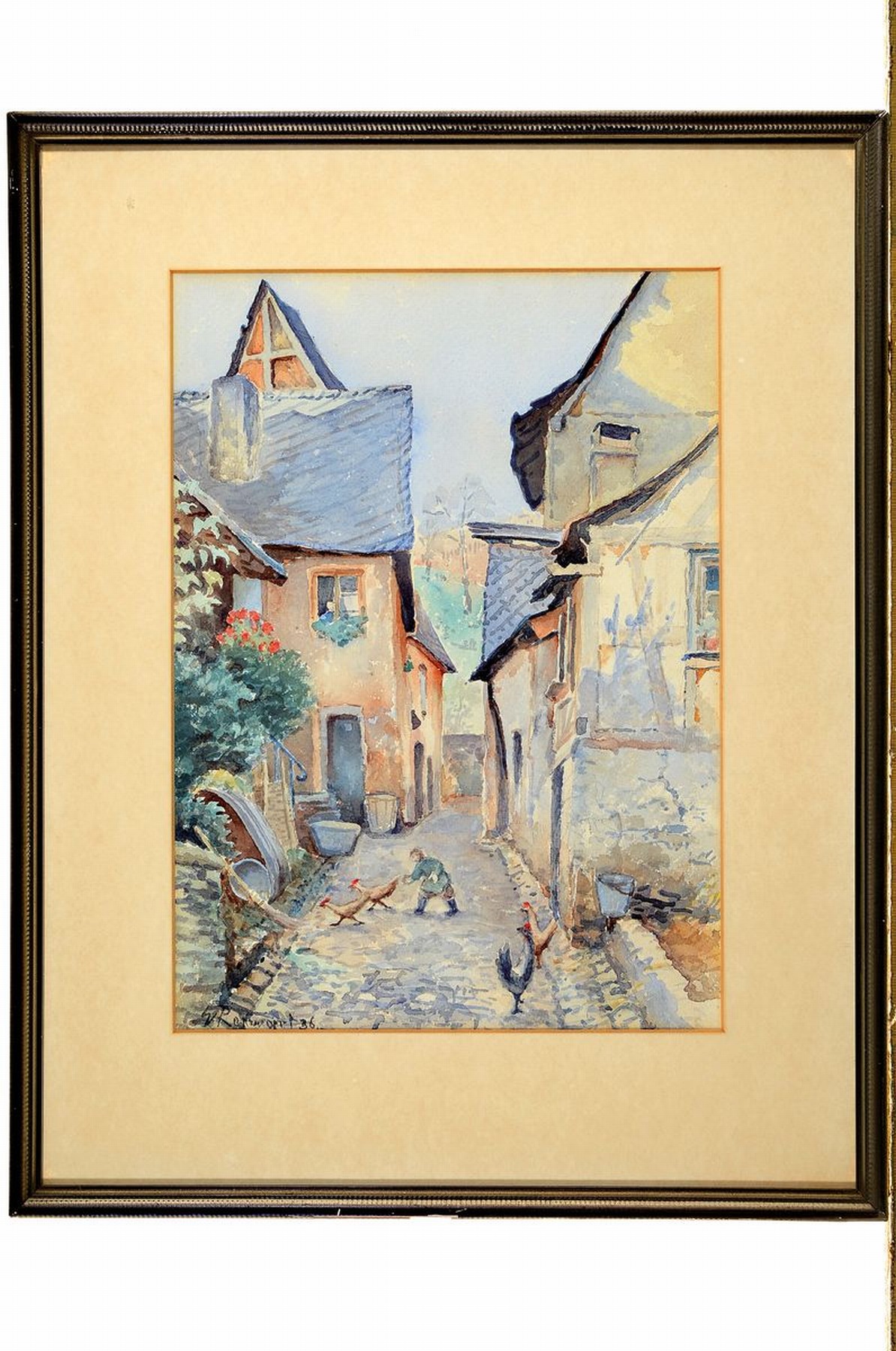 Detail k: Eugen Franz Renwart, 1885 Bozen - 1968 München, Studium an der Akademie München, Zwei Ansichten aus Beilstein an der Mosel, Aquarell/Papier, ...