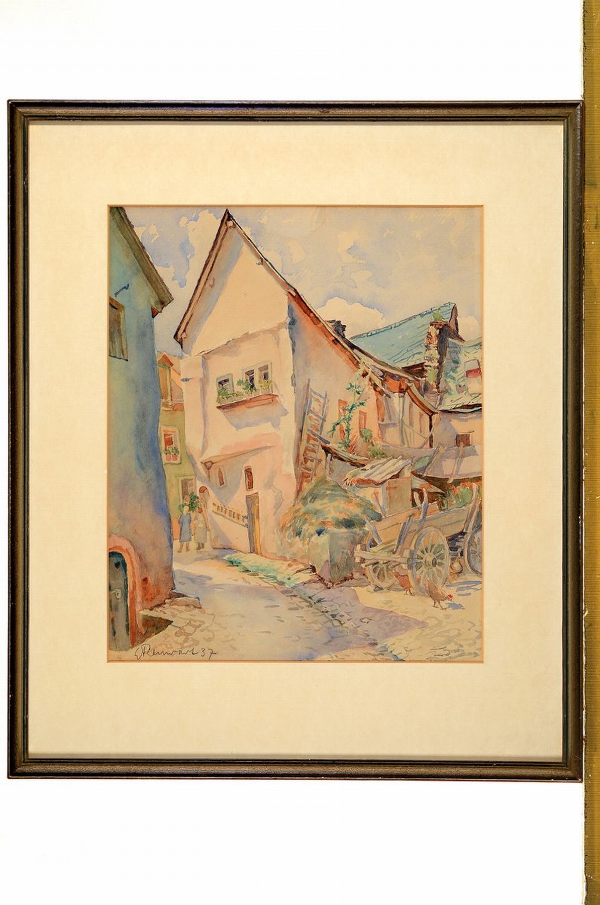 Detail m: Eugen Franz Renwart, 1885 Bozen - 1968 München, Studium an der Akademie München, Zwei Ansichten aus Beilstein an der Mosel, Aquarell/Papier, ...