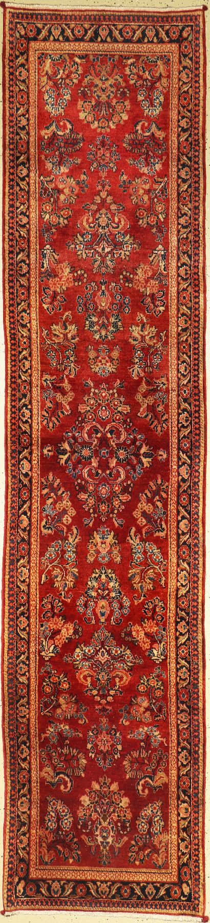 Us Re-Import Sarogh, Persien, um 1930/1940,Korkwolle, ca. 345 x 78 cm, EHZ: 2(Sehr guter Zustand).