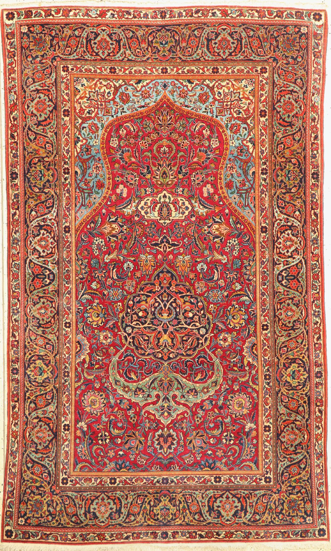 Feiner Kork Keschan, Persien, um 1940, Korkwolle geknüpft auf Baumwolle, ca. 218 x 132 cm, EHZ: 2