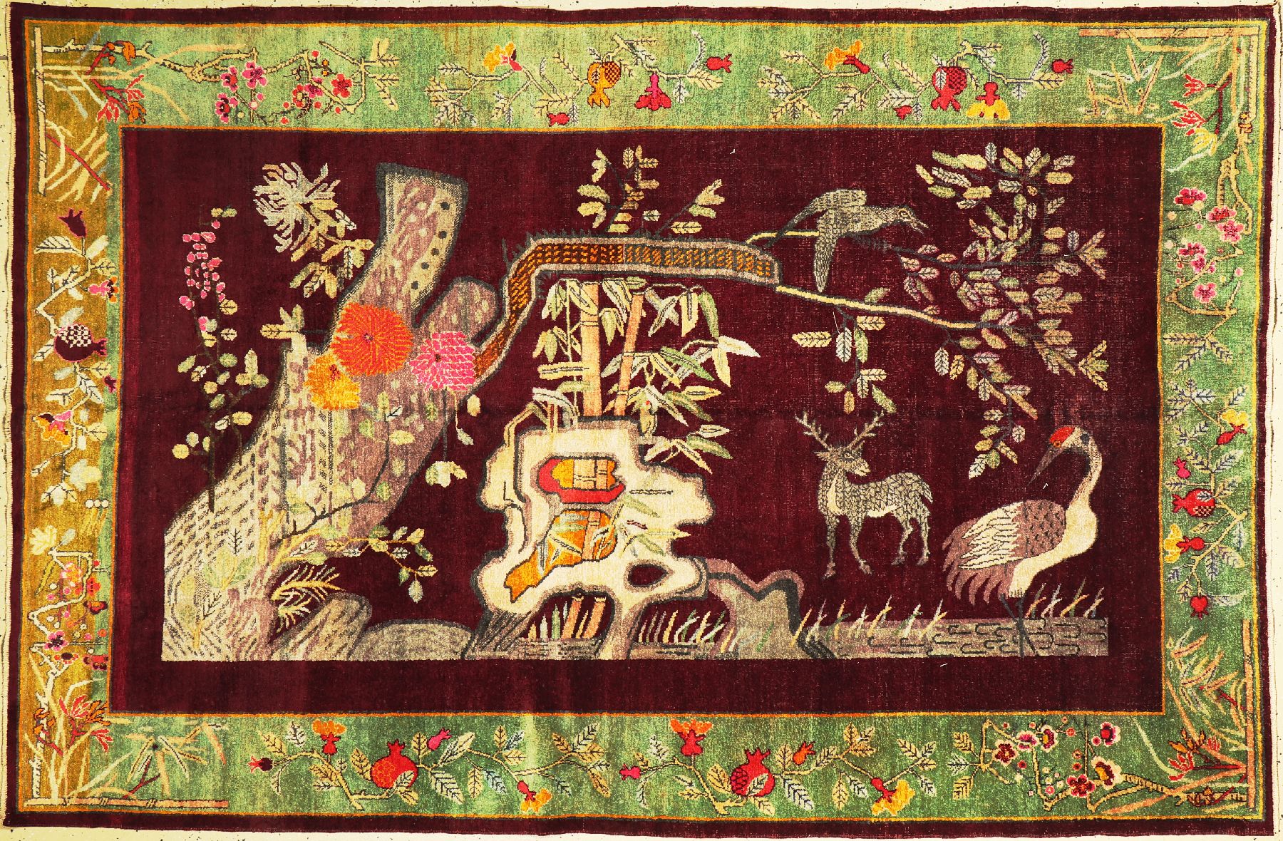 Seltener Seiden Khotan, Turkesten, um 1910/1920, Seide auf Baumwolle, ca. 265 x 172 cm, EHZ: 3