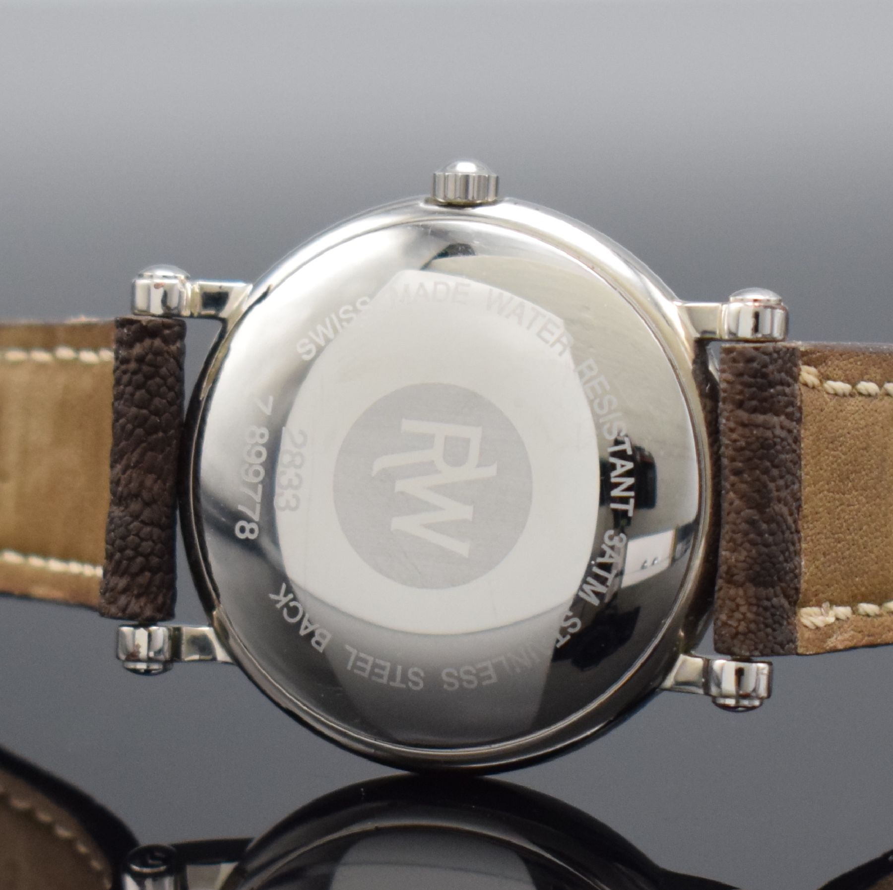 Detail d: RAYMOND WEIL Herrenarmbanduhr, Schweiz um 2000, Automatik, Edelstahlboden aufgedr., silb. Zifferbl. m. arab. Zahlen, silb. Zeiger, Datum b. 3, Kal. ...
