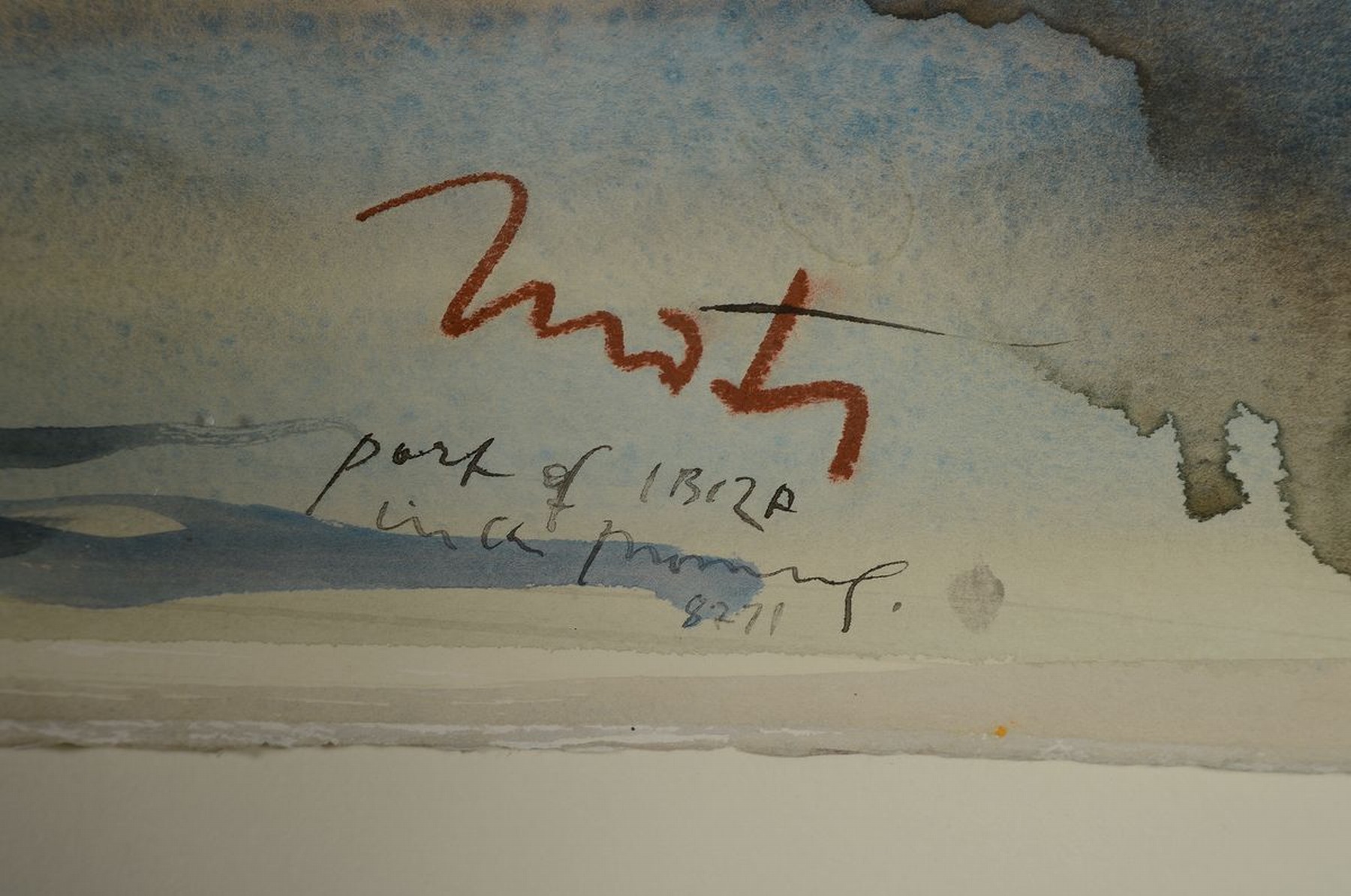 Detail g: Kaiko Moti, 1926 Bombay - 1989 Paris, Aquarell, bez. Part of Ibiza, Öl/Lwd, ca. 56 x 76 cm, unter Glas, Rahmen, Studium in Bombay, seit 1946 ...