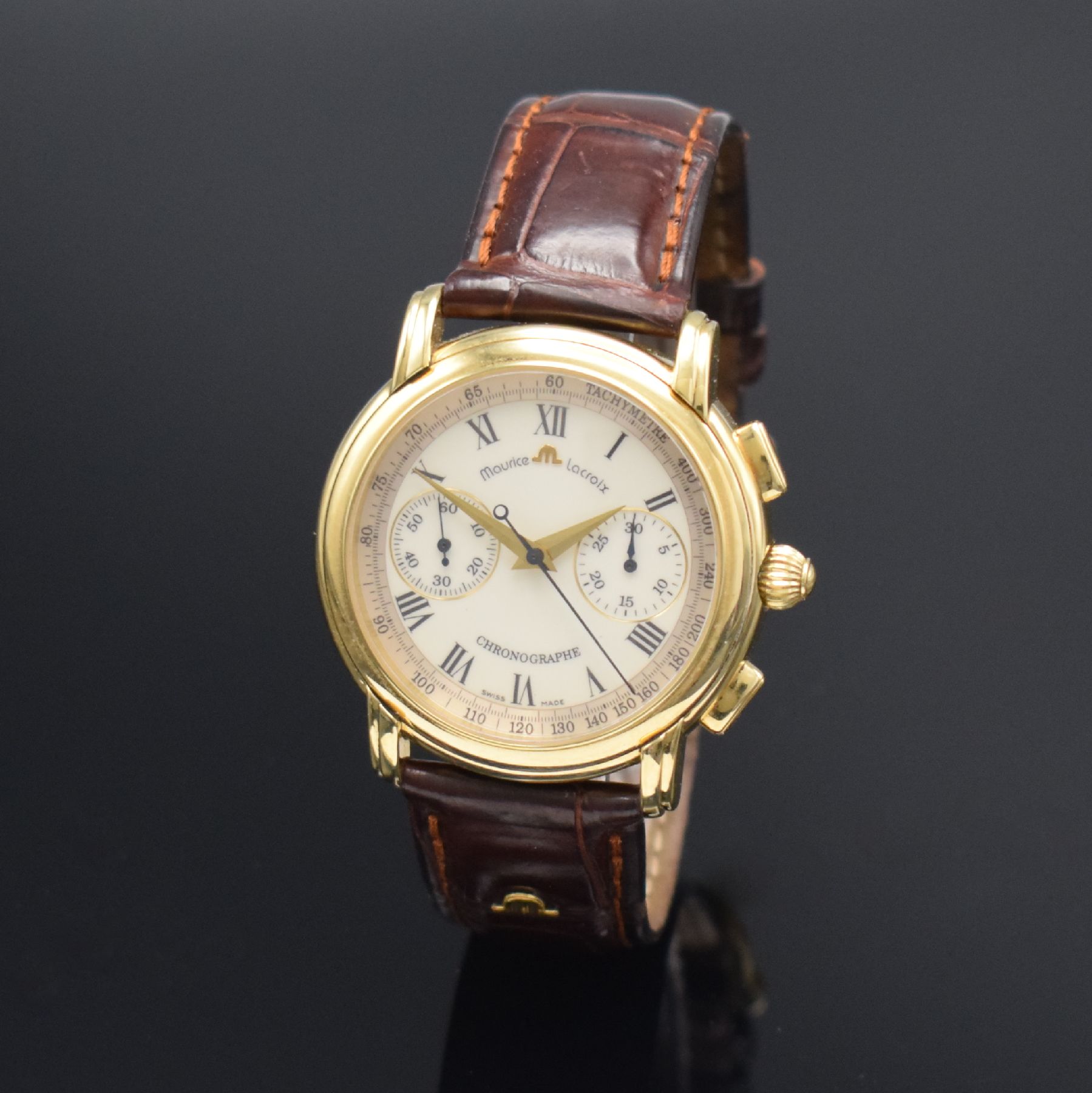 MAURICE LACROIX feiner & seltener Armbandchronograph aus der Masterpiece Collection Referenz 83753-7101, Handaufzug, ausverkauftes, auf weltweit 220 ...