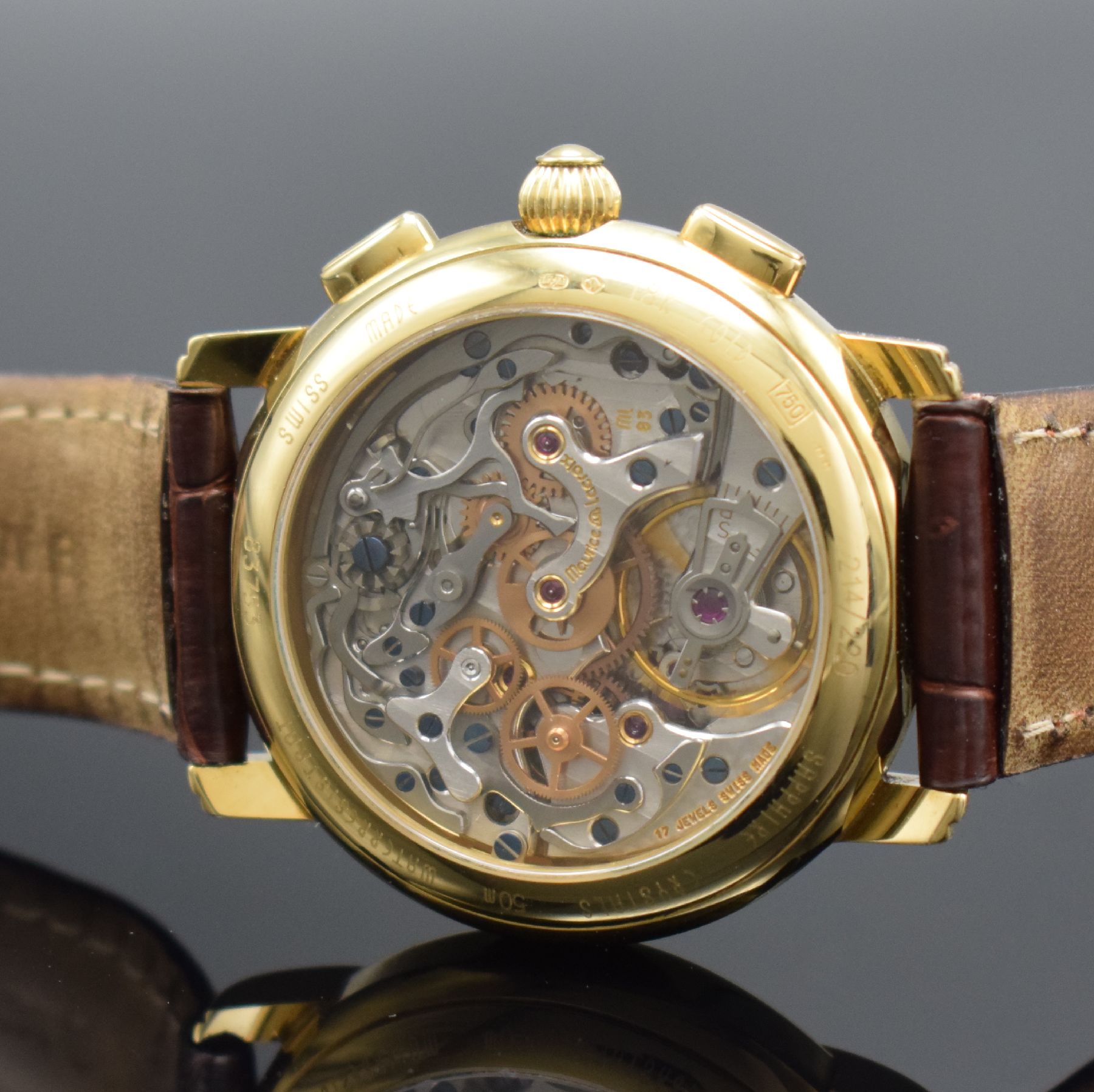 Detail c: MAURICE LACROIX feiner & seltener Armbandchronograph aus der Masterpiece Collection Referenz 83753-7101, Handaufzug, ausverkauftes, auf weltweit 220 ...