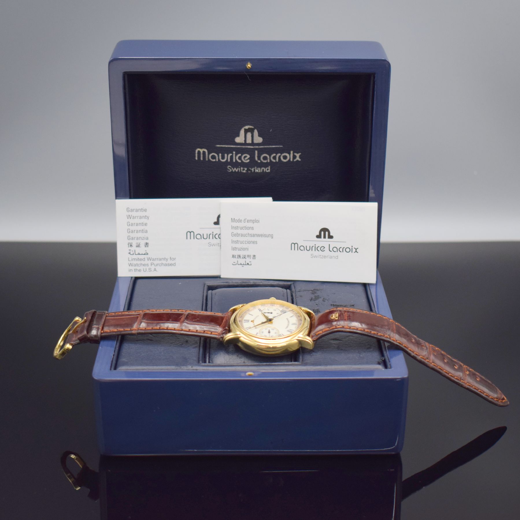 Detail d: MAURICE LACROIX feiner & seltener Armbandchronograph aus der Masterpiece Collection Referenz 83753-7101, Handaufzug, ausverkauftes, auf weltweit 220 ...