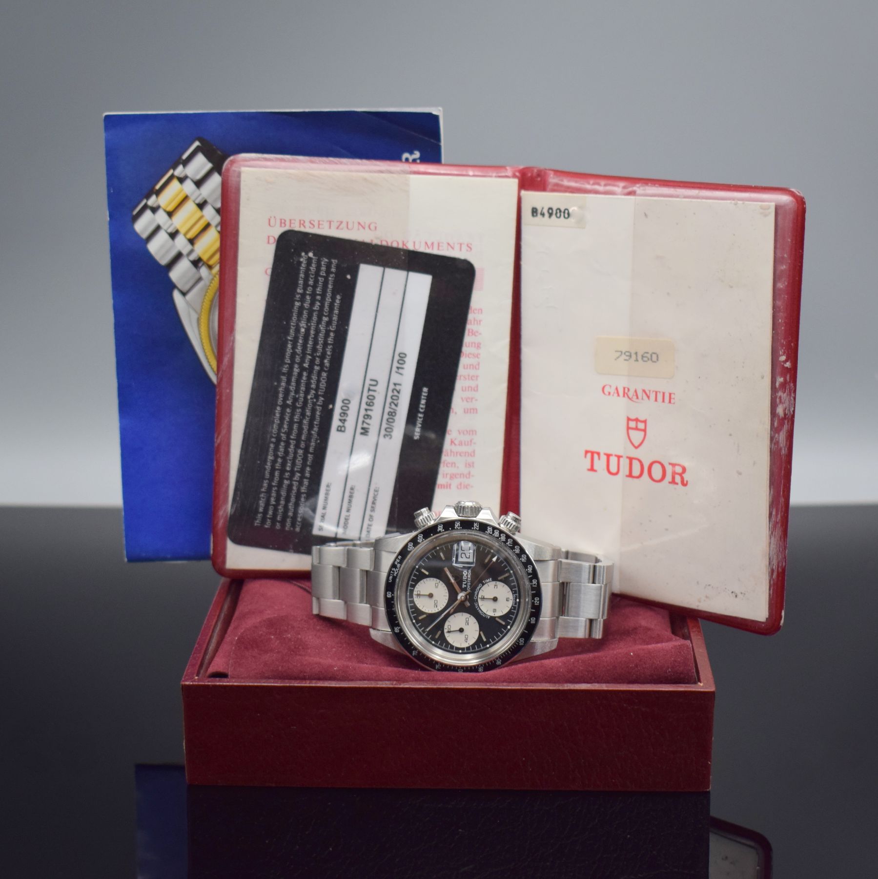 Detail f: TUDOR Oysterdate Armbandchronograph Chrono- Time "Big Block" Referenz 79160 mit original Etui & Papieren, Automatik, massives orig. Rolex ...
