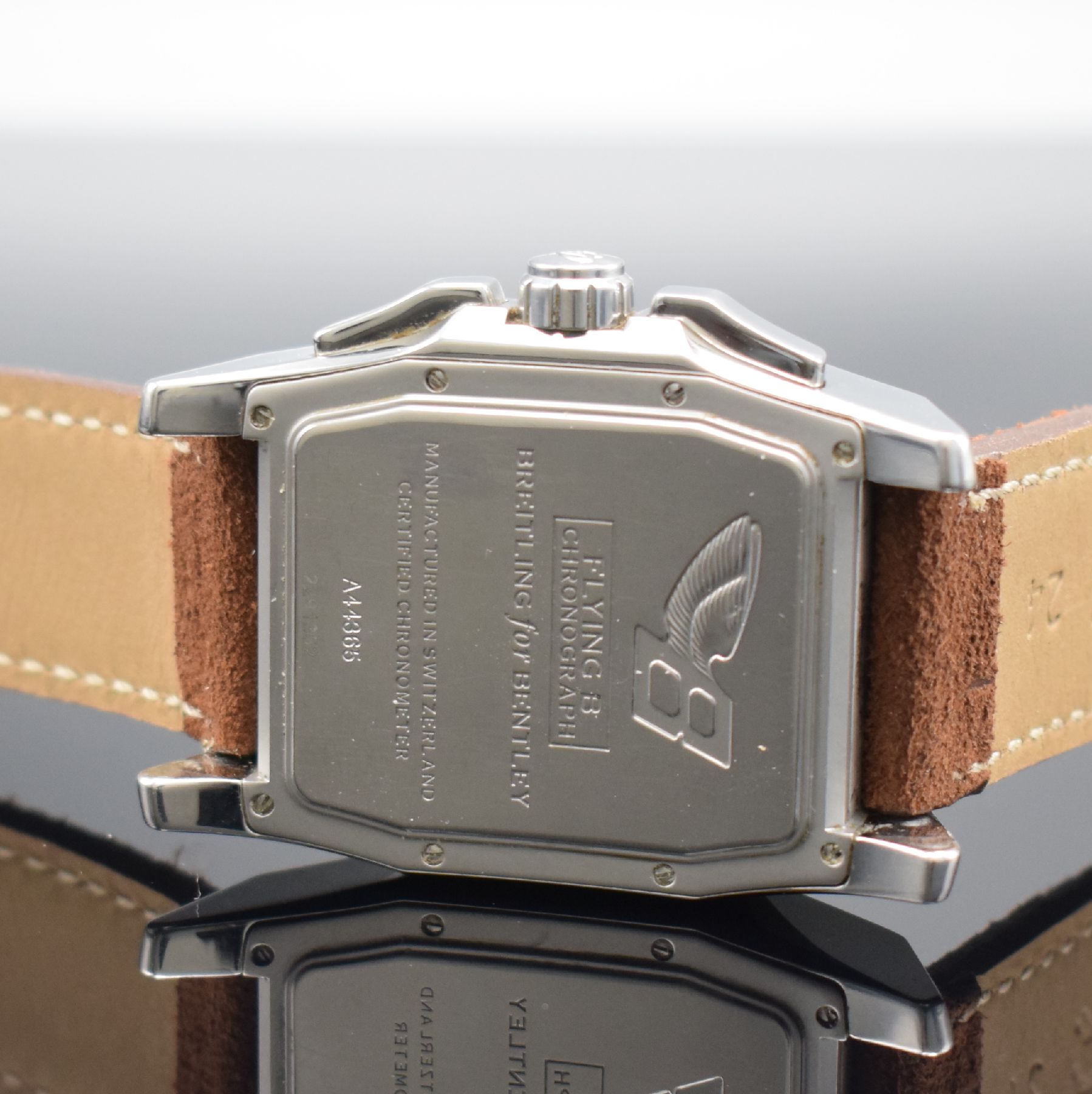 Detail d: BREITLING for Bentley Armbandchronograph Flying B Referenz A44365-1012, Automatik, Chronometer in Edelstahl inkl. neutr. Lederband, Boden 8-fach ...