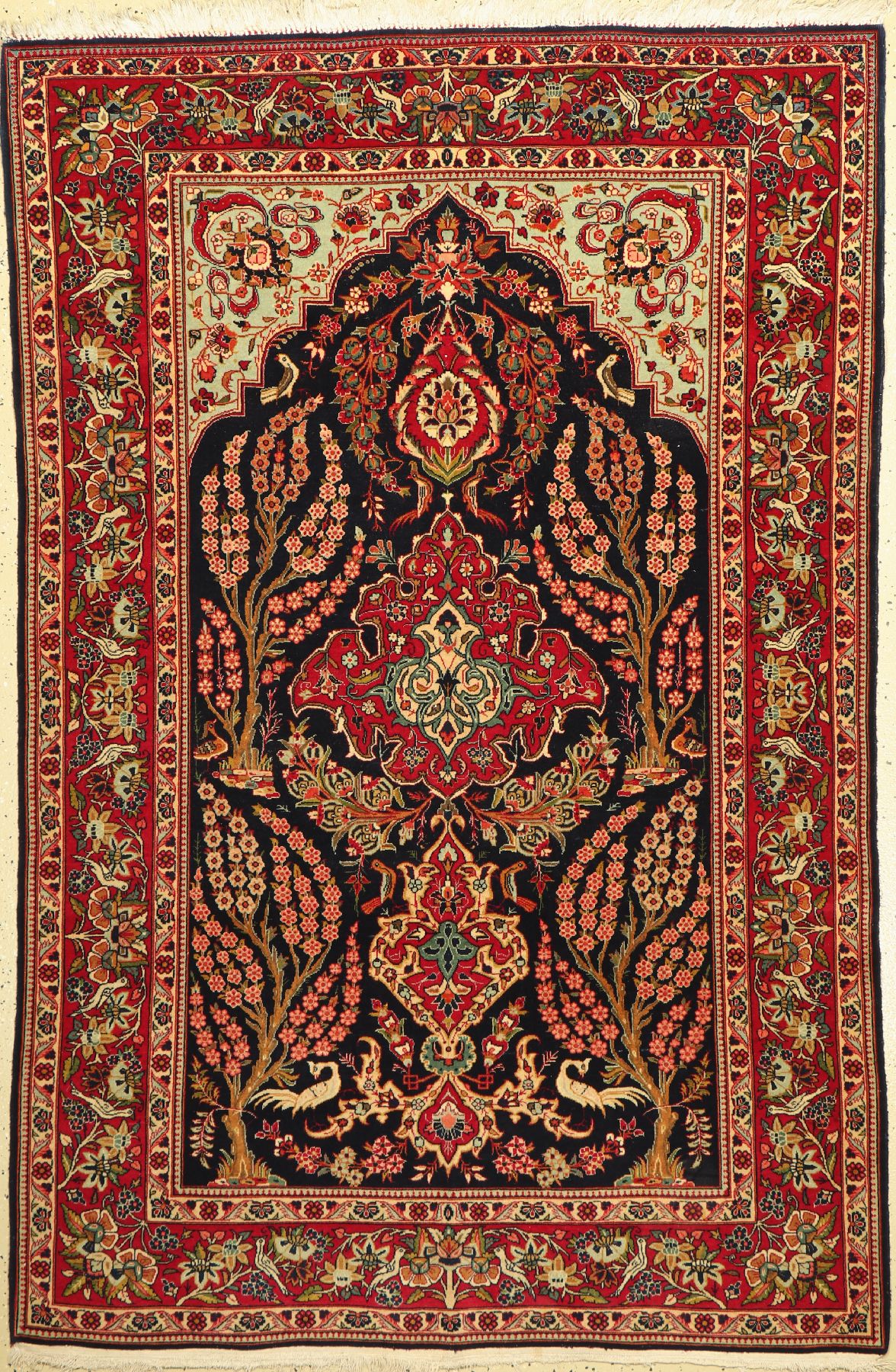 Keschan Kork fein, Persien, um 1930/1940, Korkwolle geknüpft auf Baumwolle, ca, 204 x 137 cm, EHZ: 2-3.