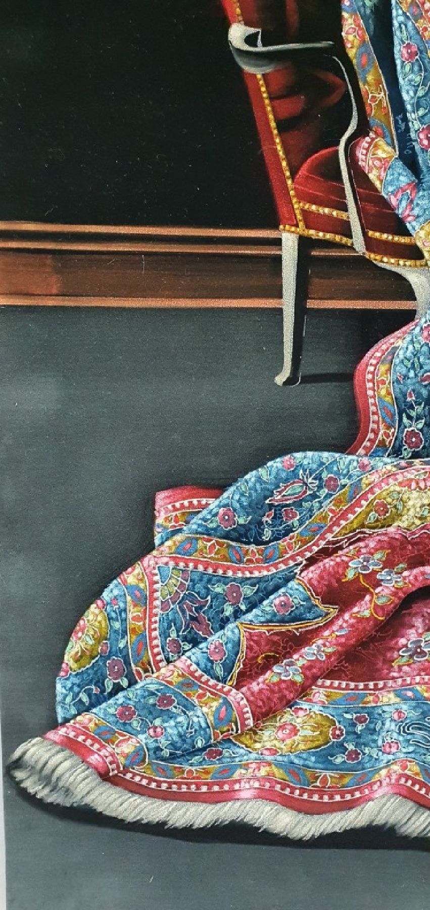 Detail c: Parinaz Bajalanlou, geb. 1985, zeitgenössische iranische Künstlerin, lebt und arbeitet in der Türkei, hier: Teppich über dem Stuhl, Öl auf ...