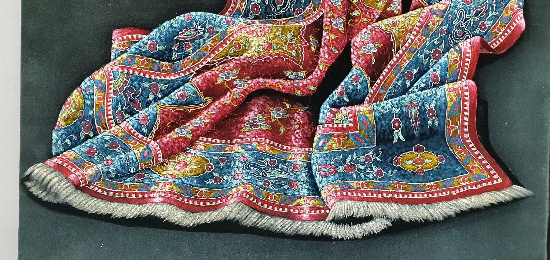 Detail i: Parinaz Bajalanlou, geb. 1985, zeitgenössische iranische Künstlerin, lebt und arbeitet in der Türkei, hier: Teppich über dem Stuhl, Öl auf ...