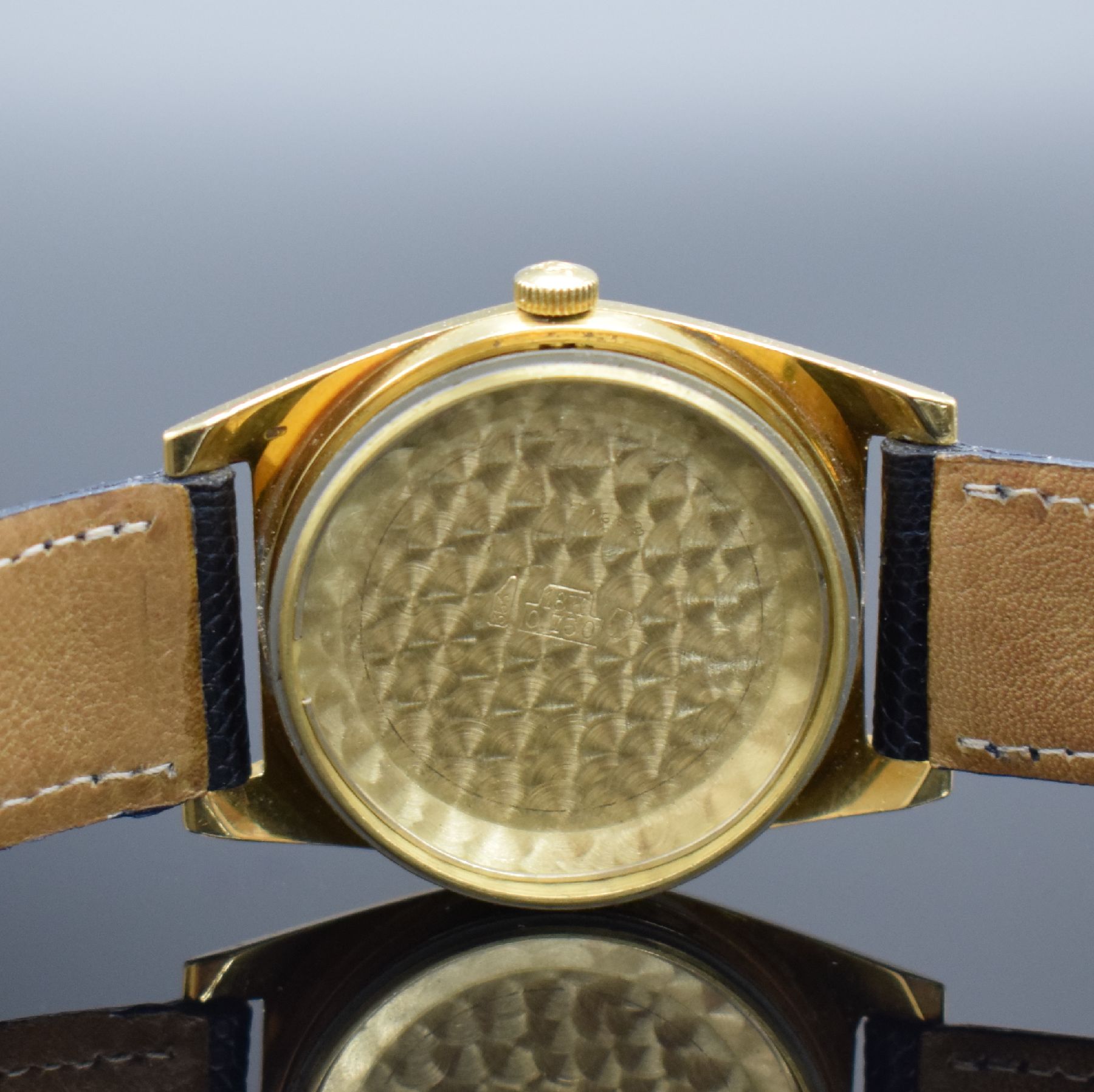 Detail h: MARVIN Chronometer Flying Dutchman seltene Armbanduhr, Schweiz um 1955, Automatik, 2- teil. Geh. in GG 750/000, Boden geschr., Glasrand aufgedr., ...