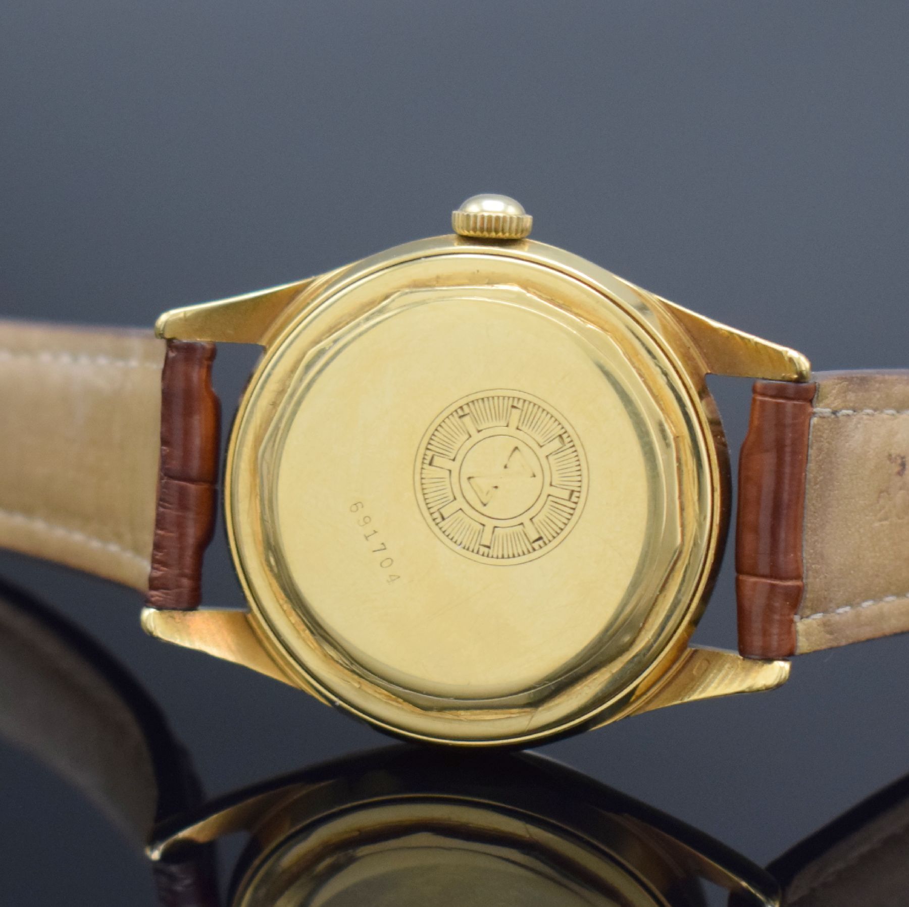 Detail b: ZENITH Captain Chronometer Herrenarmbanduhr in GG 750/000 Kaliber 71, Schweiz um 1958, sog. Hammerautomatik, 2-teil. Geh., Boden geschr., aufw. gold. ...