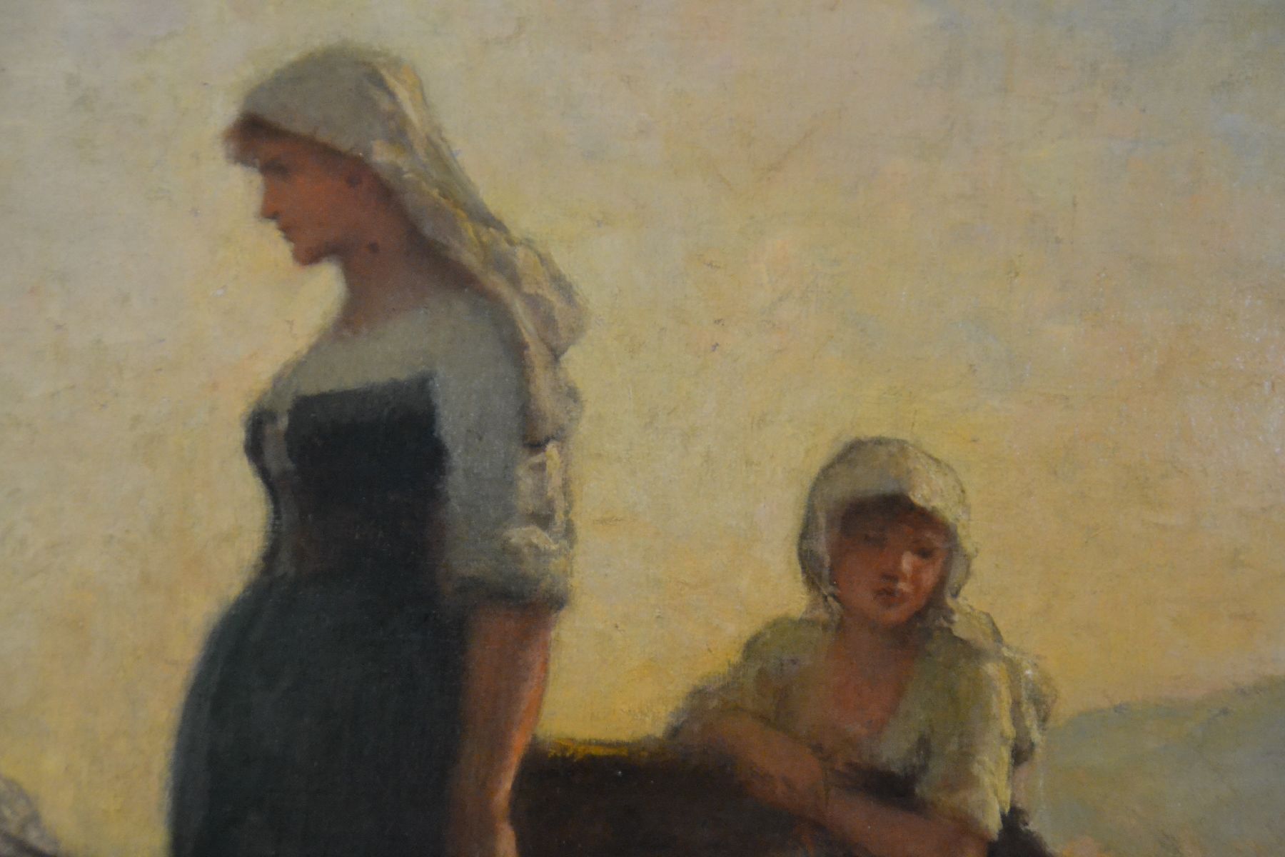 Detail d: Zuschreibung: Adolf Hiremy-Hirschl, 1860 Temeschwar-1933 Rom o. Wien, Ausbildung an der Akademie Wien, Rompreis 1882, hier: wohl Krabbenleserinnen am ...