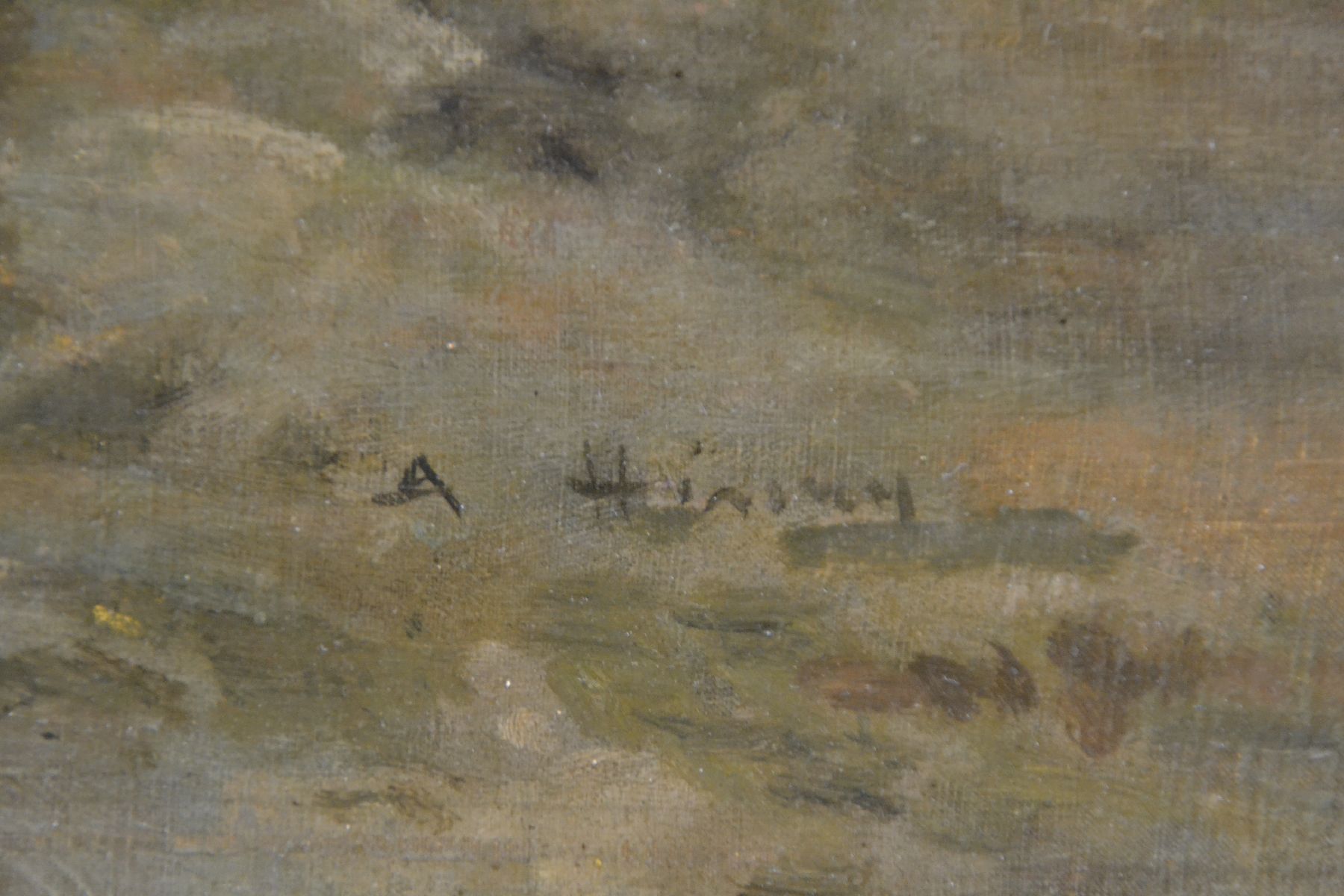 Detail f: Zuschreibung: Adolf Hiremy-Hirschl, 1860 Temeschwar-1933 Rom o. Wien, Ausbildung an der Akademie Wien, Rompreis 1882, hier: wohl Krabbenleserinnen am ...