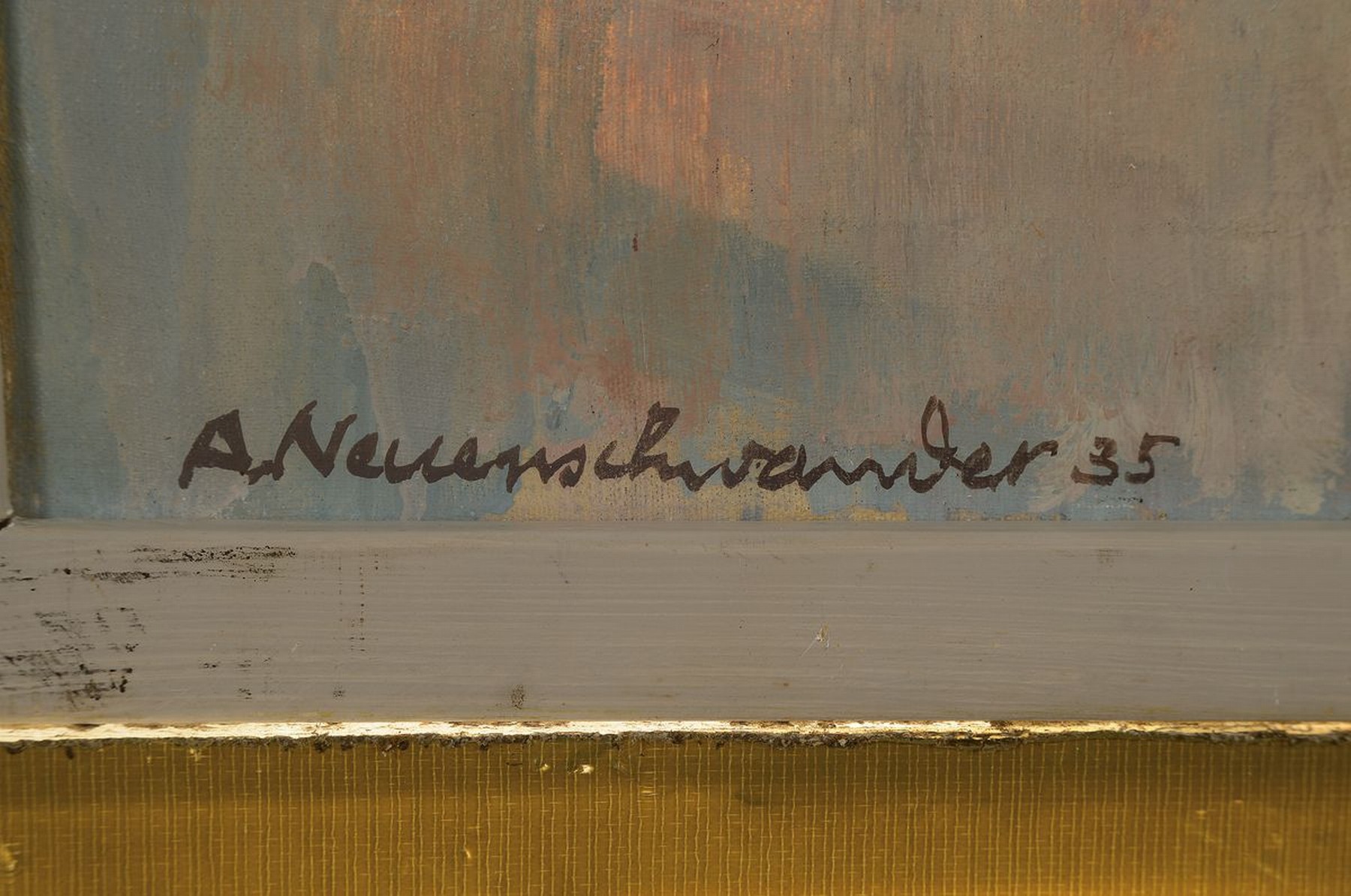 Detail a: Albert Neuenschwander, 1902 Basel-1984 Zürich, Blumenstillleben, Öl/Lwd, links unten signiert und dat. 35, ca. 83x69cm, R. ca. 88x73cm