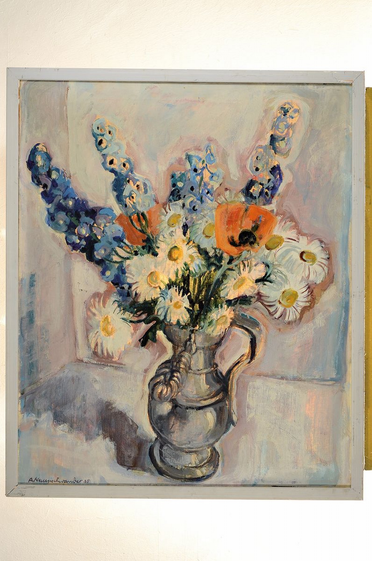 Detail k: Albert Neuenschwander, 1902 Basel-1984 Zürich, Blumenstillleben, Öl/Lwd, links unten signiert und dat. 35, ca. 83x69cm, R. ca. 88x73cm
