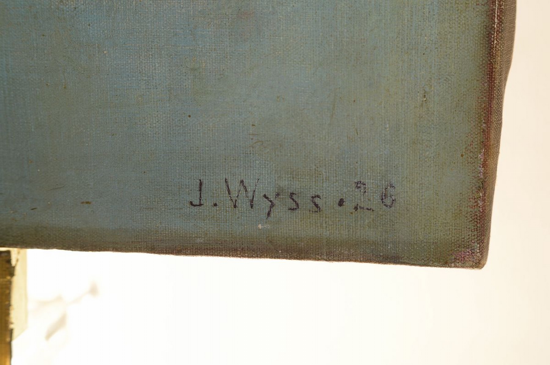 Detail a: Johann Jakob Wyss, 1876 -1936 Zofingen, Ansicht vom Vierwaldstätter See, Öl/Lwd, gelungene Spiegelung des Bergpanoramas im stillen Wasser, rechts ...