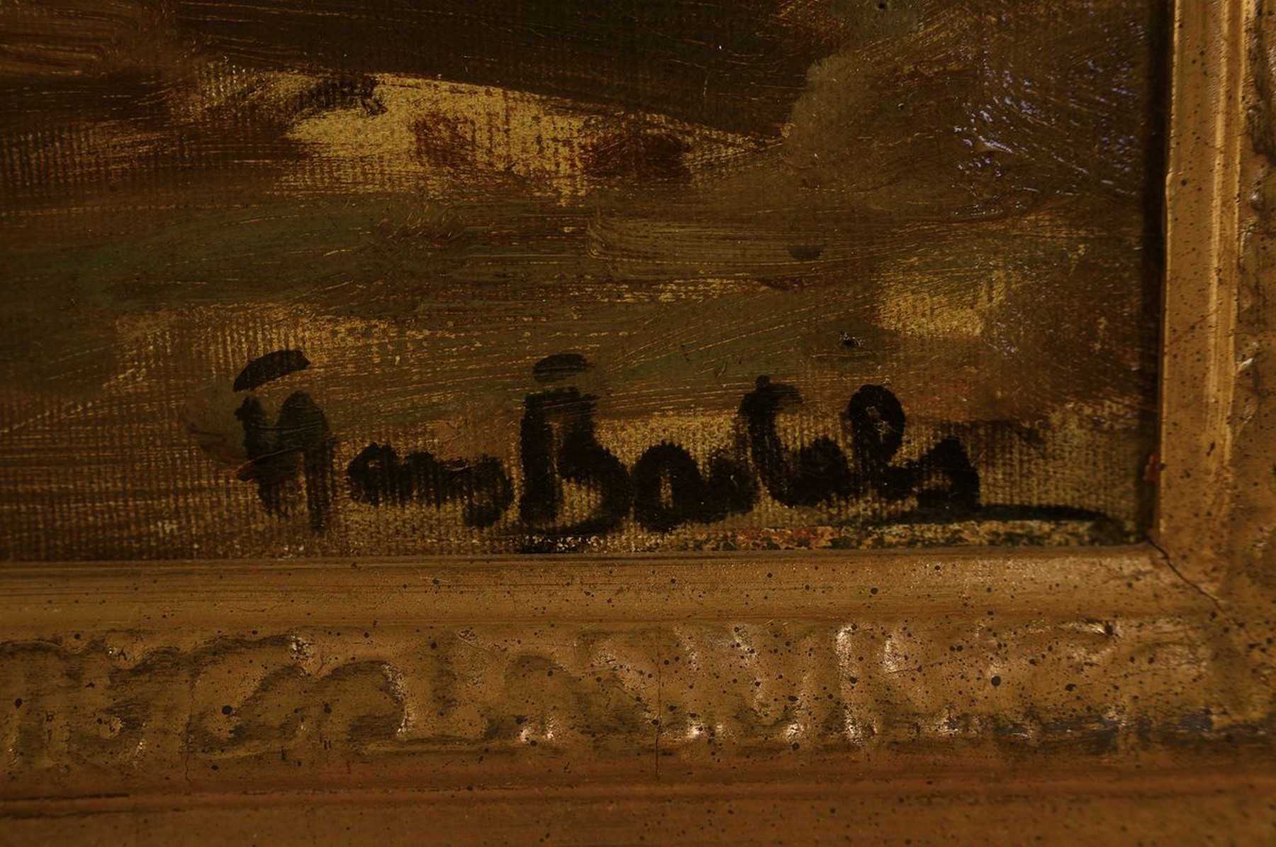 Detail a: Hans von Bartels, 1856 Hamburg-1913 München, Weite Landschaft bei aufziehenden Gewitter, Öl/Lwd, rechts unten signiert, ca. 40x68cm, R. ca. 58x86cm