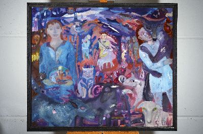 Image S. Ley, artist of the 20th century, abstract figural composition, chromatic harmony in ...