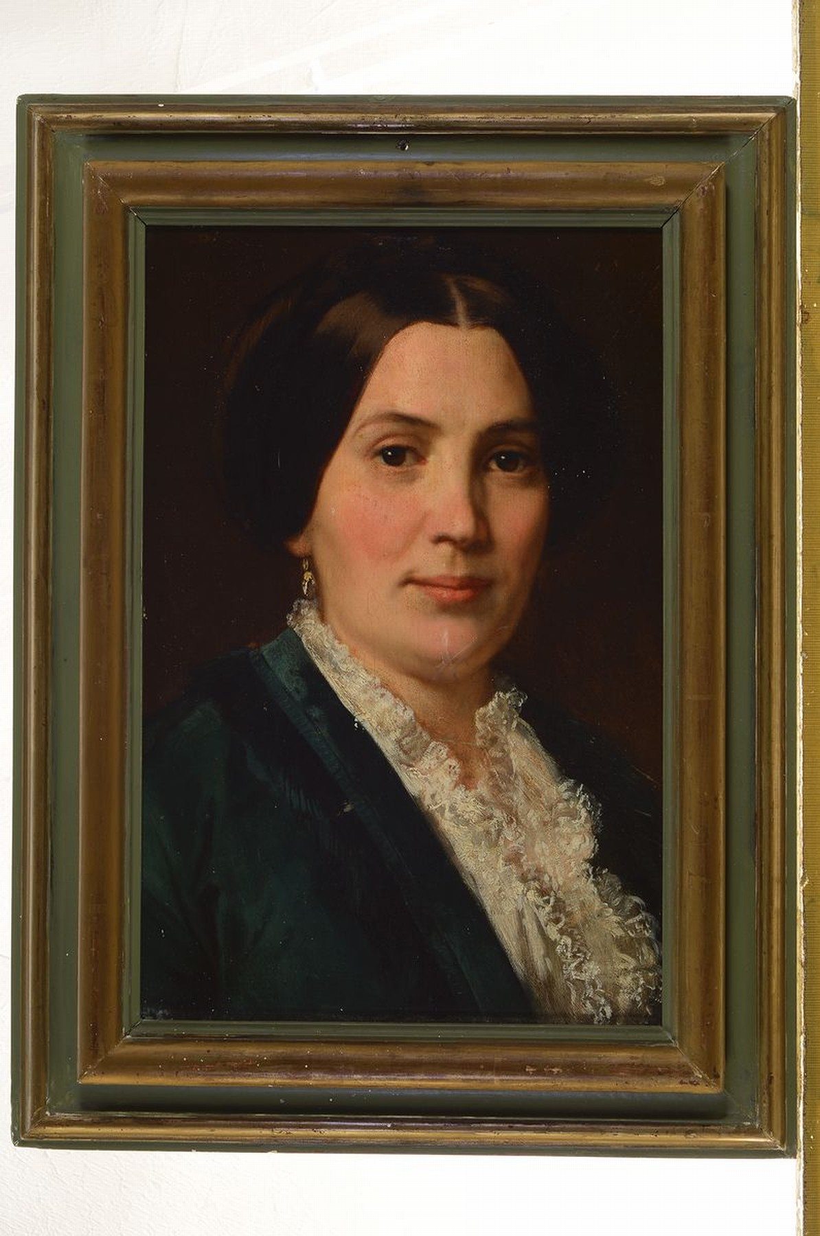 Detail k: Zuschreibung: Oskar Begas, 1828 Berlin - 1883 ebenda, Studium an den Akademien Berlin und Dresden, Rom-Stipendium, hier: Damenbildnis, detaillierte ...