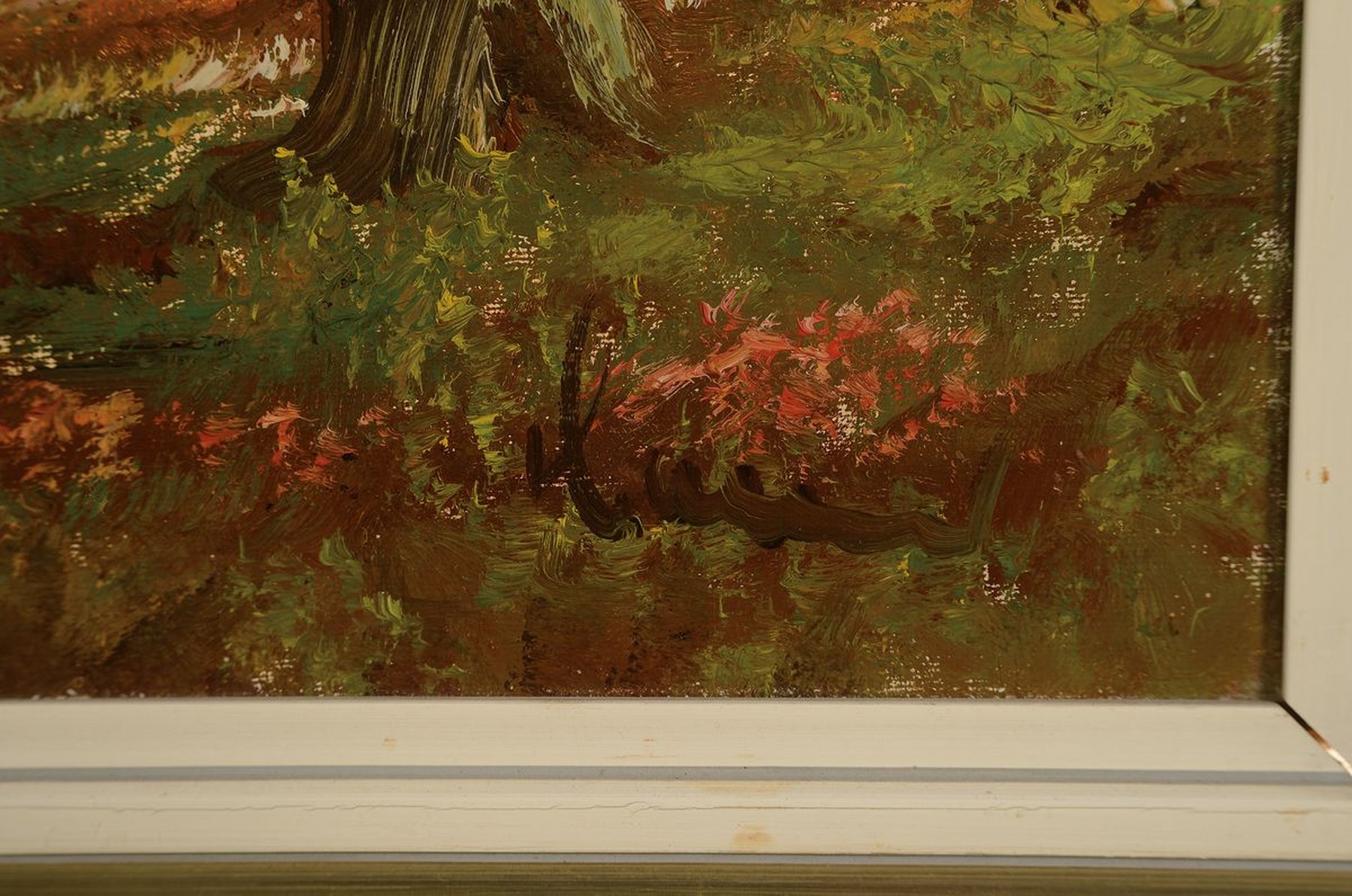 Detail a: Robert Lauth, 1896 Ludwigshafen - 1985 ebenda , herbstliche Allee, bez. "Buchenwald Durchblick", rechts unten signiert, Öl/Lwd, R., ca. ...