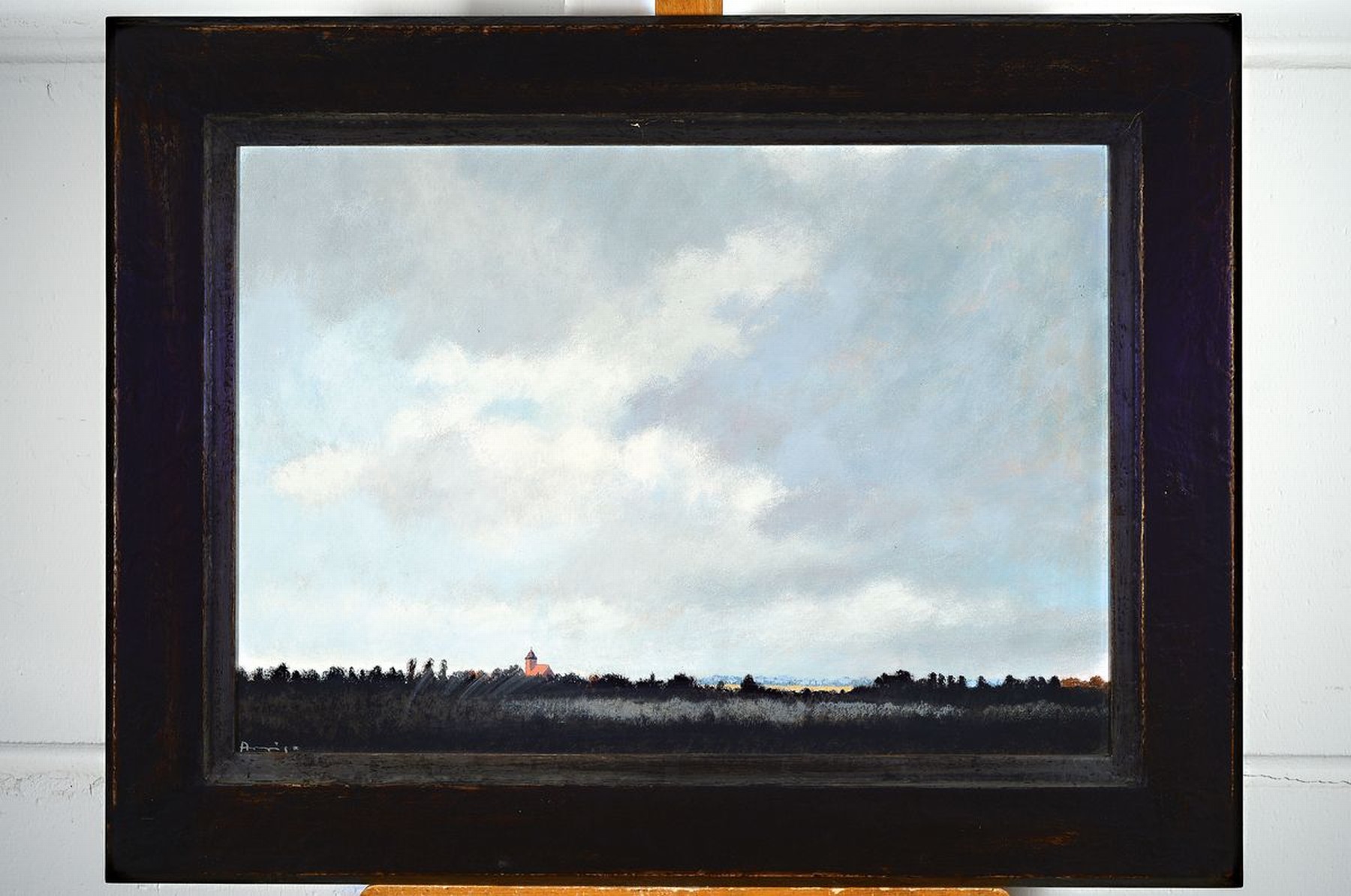 Detail k: Arrigo Wittler, 1918 Heeven - 2004 Worpswede , Studium an der Akademie München, sonnenbeschienene norddeutsche Landschaft, gewagte Aufteilung des ...