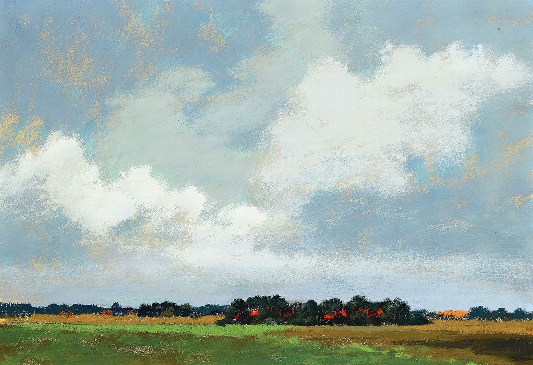 Detail g: Arrigo Wittler, 1918 Heeven - 2004 Worpswede , Studium an der Akademie München, 2 Pendants: norddeutsche Sommer- und Winterlandschaft, ...