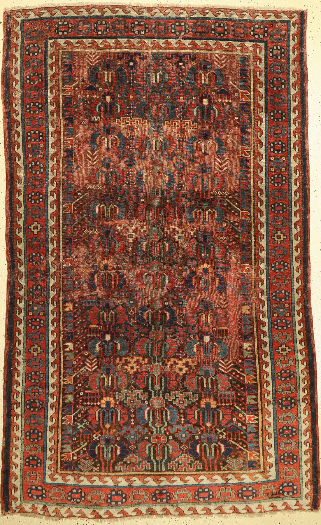 Saujbulagh antik, Persien, 19. Jhd, Wolle auf Wolle, ca. 222 x 137 cm, EHZ: 4-5