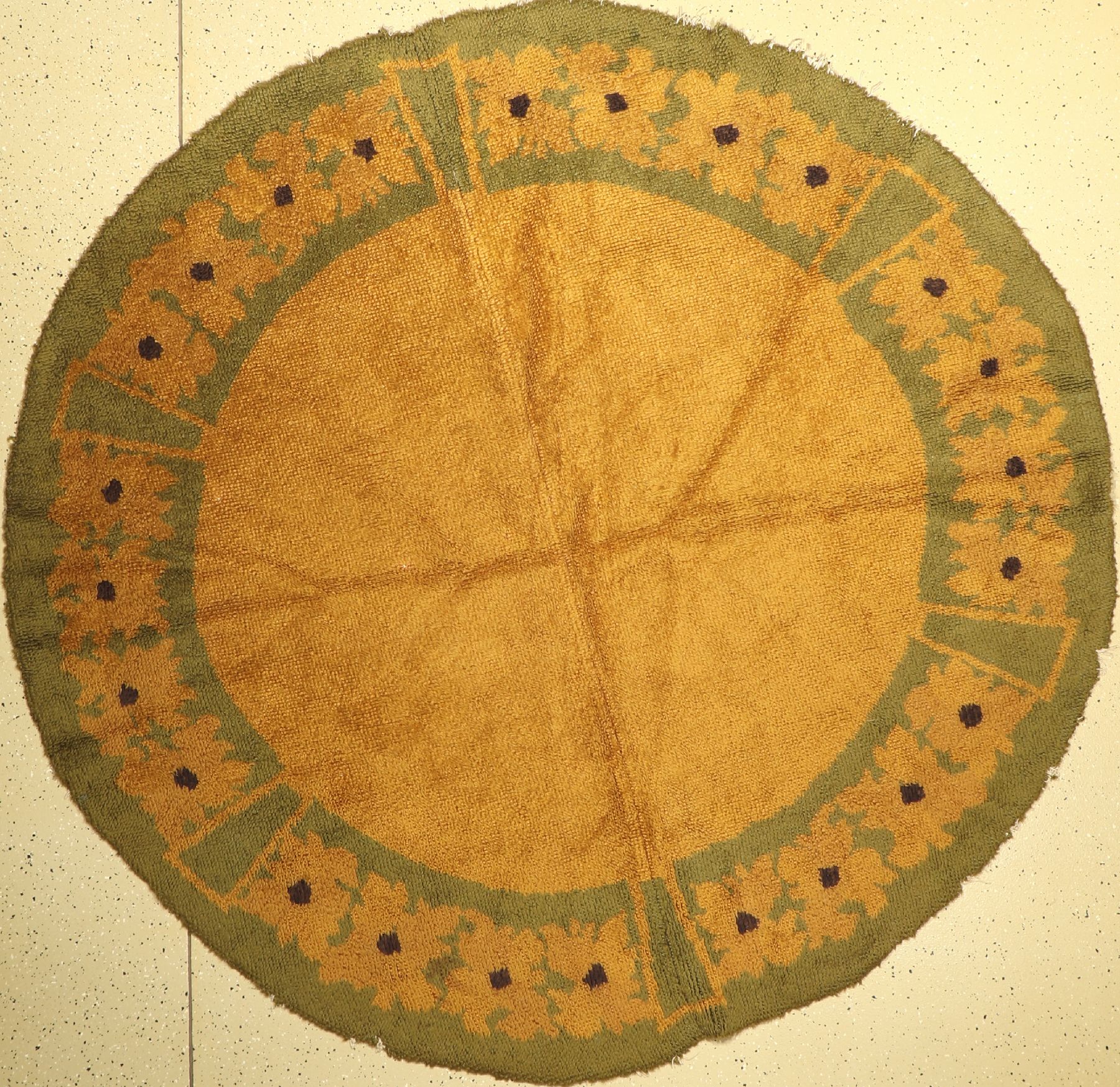 Jugendstil Teppich rund, Österreich, um 1930, Wolle auf Baumwolle, ca, 210 cm, EHZ: 2,(2 kleine Löcher)