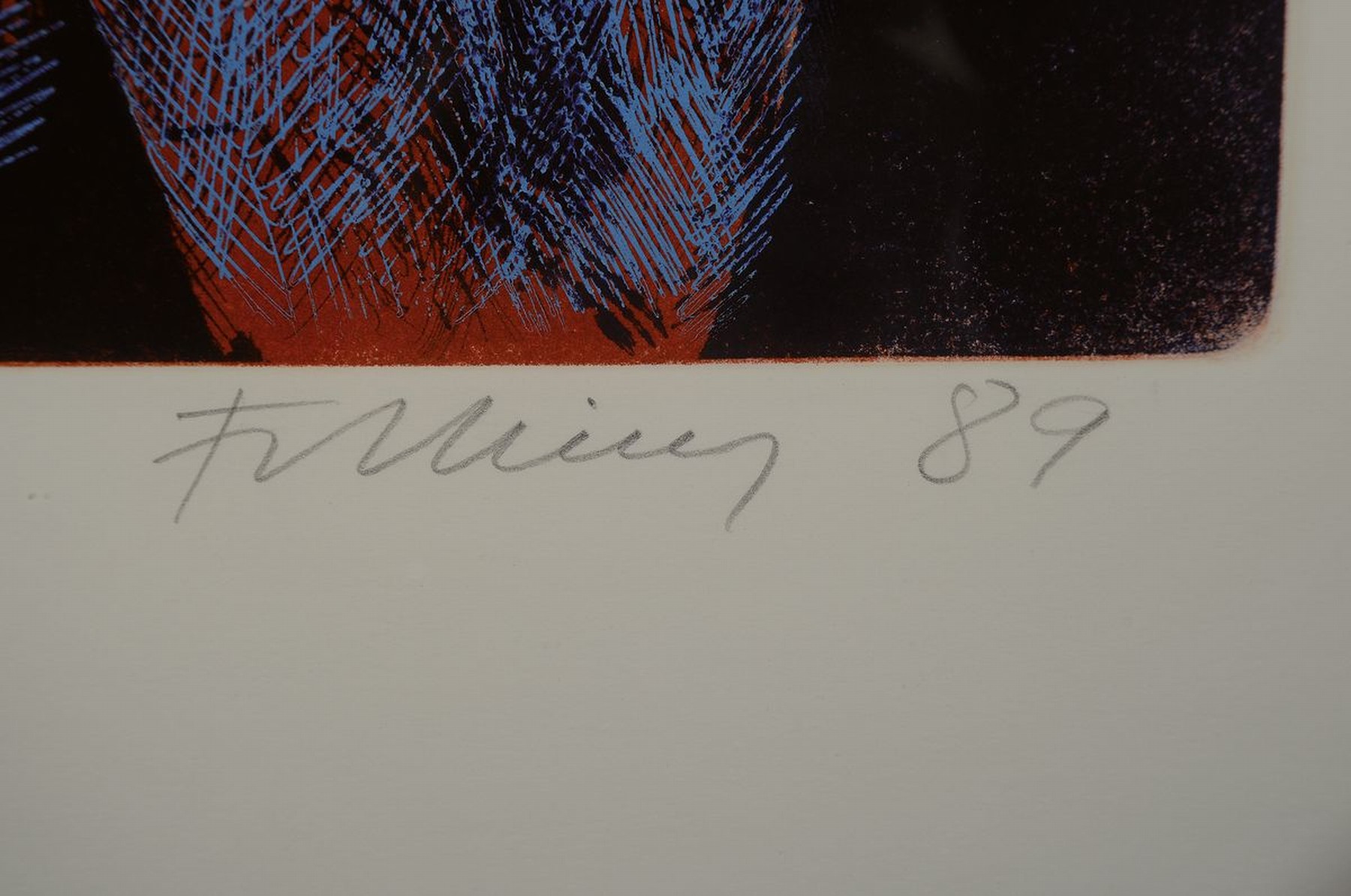 Detail c: Rainer Fetting, geb. 1949 Wilhelmshaven, Studium an der HBK Berlin, "Shower" (1989), Farbradierung, signiert, betitelt u. datiert, Ed. ...