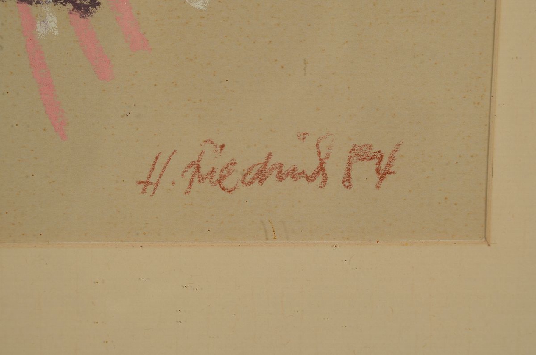 Detail a: Heinz Friedrich, 1924 - 2018, Kinderporträt, Pastellzeichnung/Mischtechnik, Kinderpaar, signiert, dat. 84, 38 x 47 cm, unter Glas, Rahmen: 60 x 67 cm