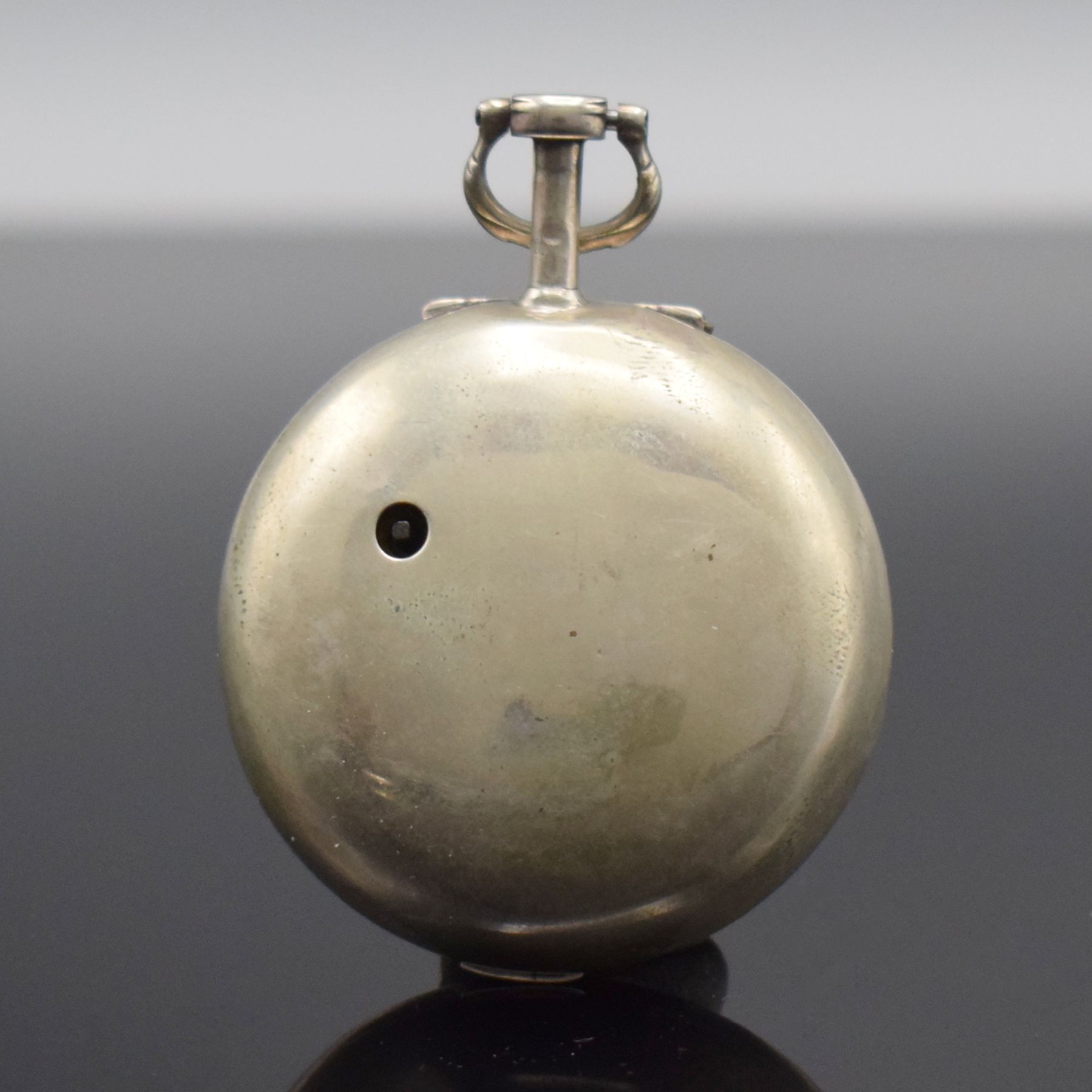 Detail c: GEORGE PRIOR Spindeltaschenuhr für osmanischen Markt mit 2 Übergehäusen, England um 1780, Silber, Emailzifferbl. mit osmanischen Zahlen ...