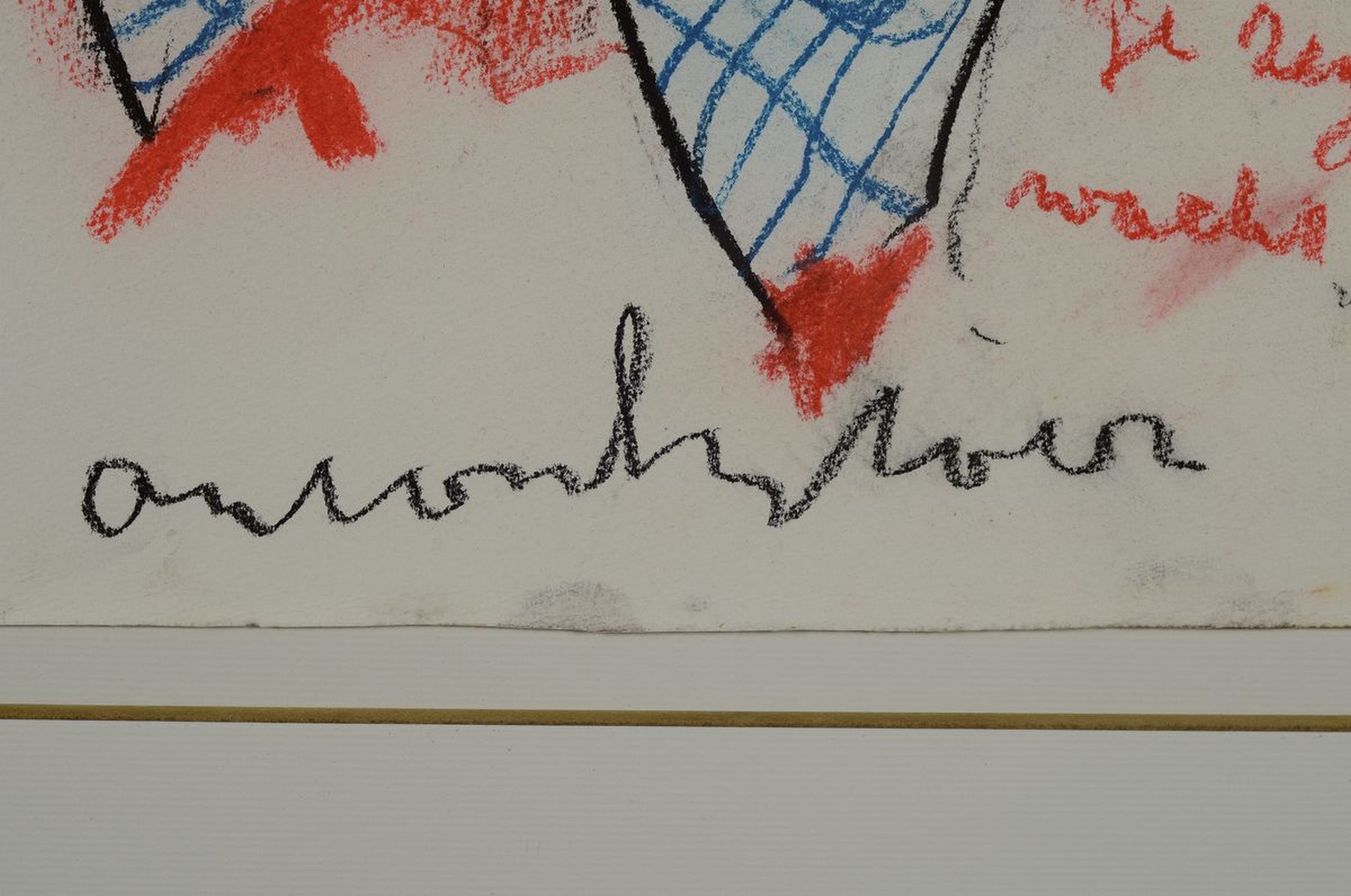 Detail g: Anton Heyboer, 1924-2005, tanzende Frauenfigur, Wachsstift und Tempera auf Papier, signiert, ca. 40x36cm, PP, u.Gl., R. ca. 64x58cm