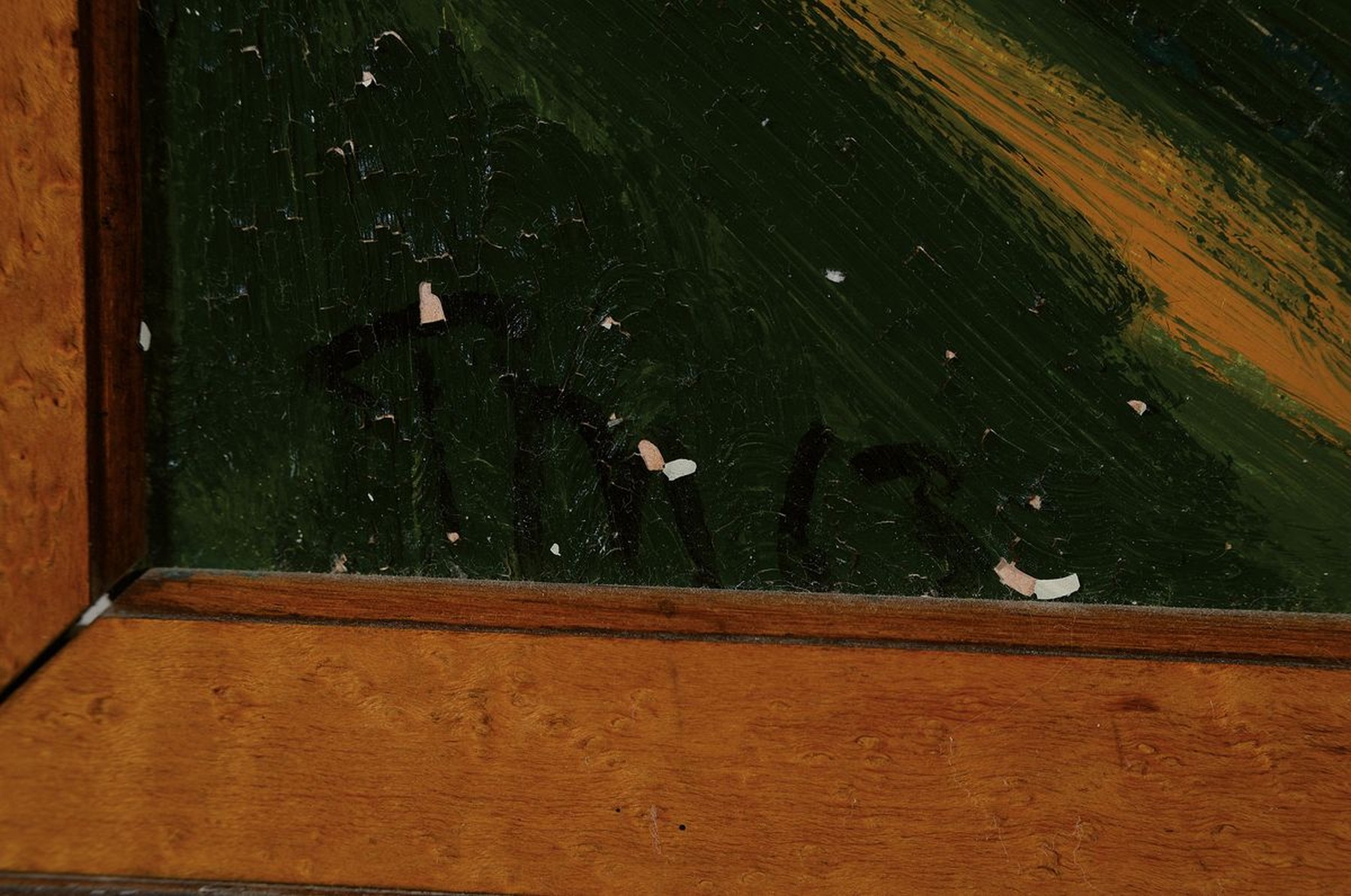 Detail g: Unbekannter Künstler der 1. Hälfte des 20. Jh., Fischerboote im Hafen, Öl/Hartfaser, unsigniert, kleinere Farbabblätterungen, ca. 44x62cm, R. ca. ...