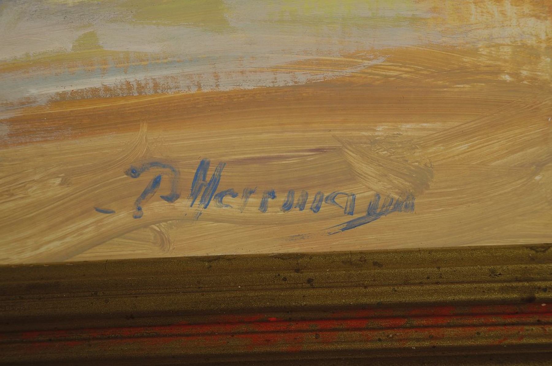 Detail a: Paul Herrmann, 1864-1946, Beim Autorennen, wohl 1930er Jahre, Öl/Malkarton, gewölbt, rechts unten signiert, ca. 49x71cm, R. ca. 61x83cm