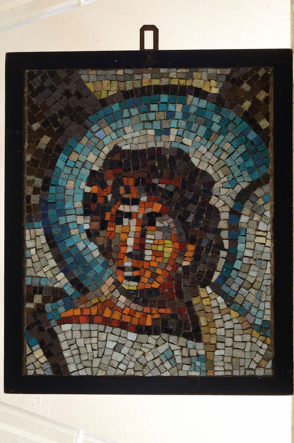 Detail k: August Babberger, 1885 Hausen-1936 Altdorf, Mosaik, Engelskopf, ausgeführt von Firma Puhl und Wagner Berlin, die seinerzeit der größte Hersteller ...