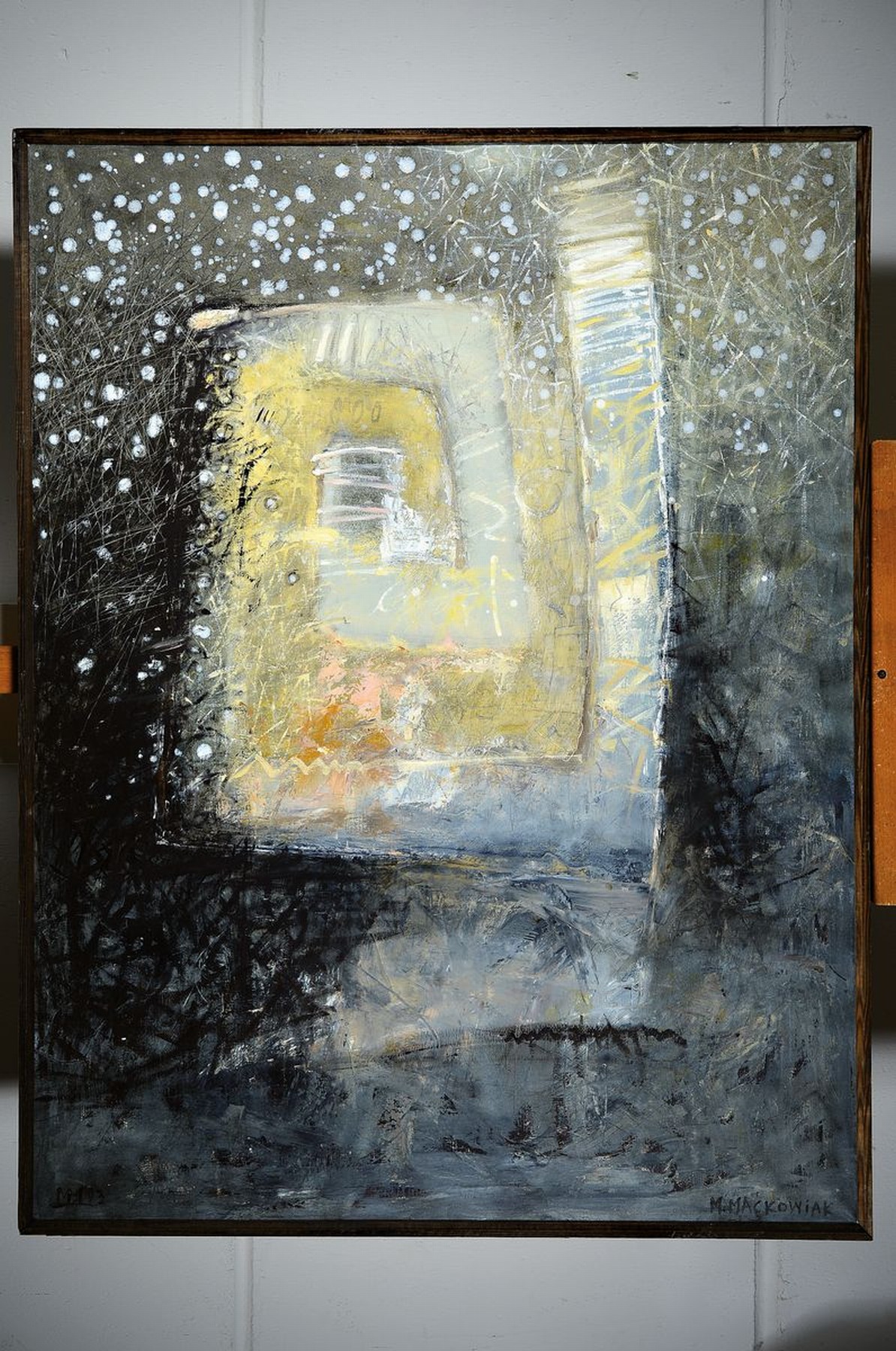 Detail k: Malgorzata Mackowiak, geb. 1964, Abstrakte Komposition, Öl/Lwd, rechts unten signiert, rückseitig dat. 1993, ca. 116x98cm