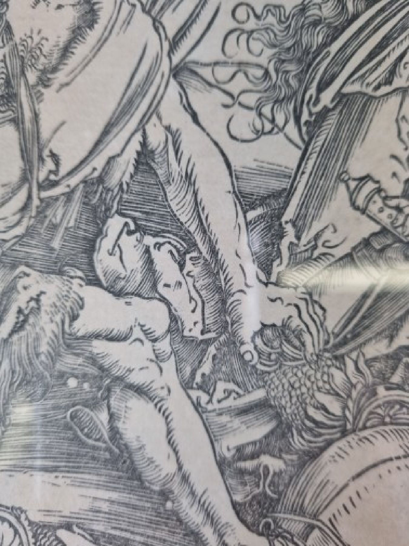 Detail a: Albrecht Dürer, 1471 Nürnberg - 1528 ebenda, Holzschnitt, "Herkules" (1496-98), Herkules tötet die Molioniden, späterer Abzug, wohl ...