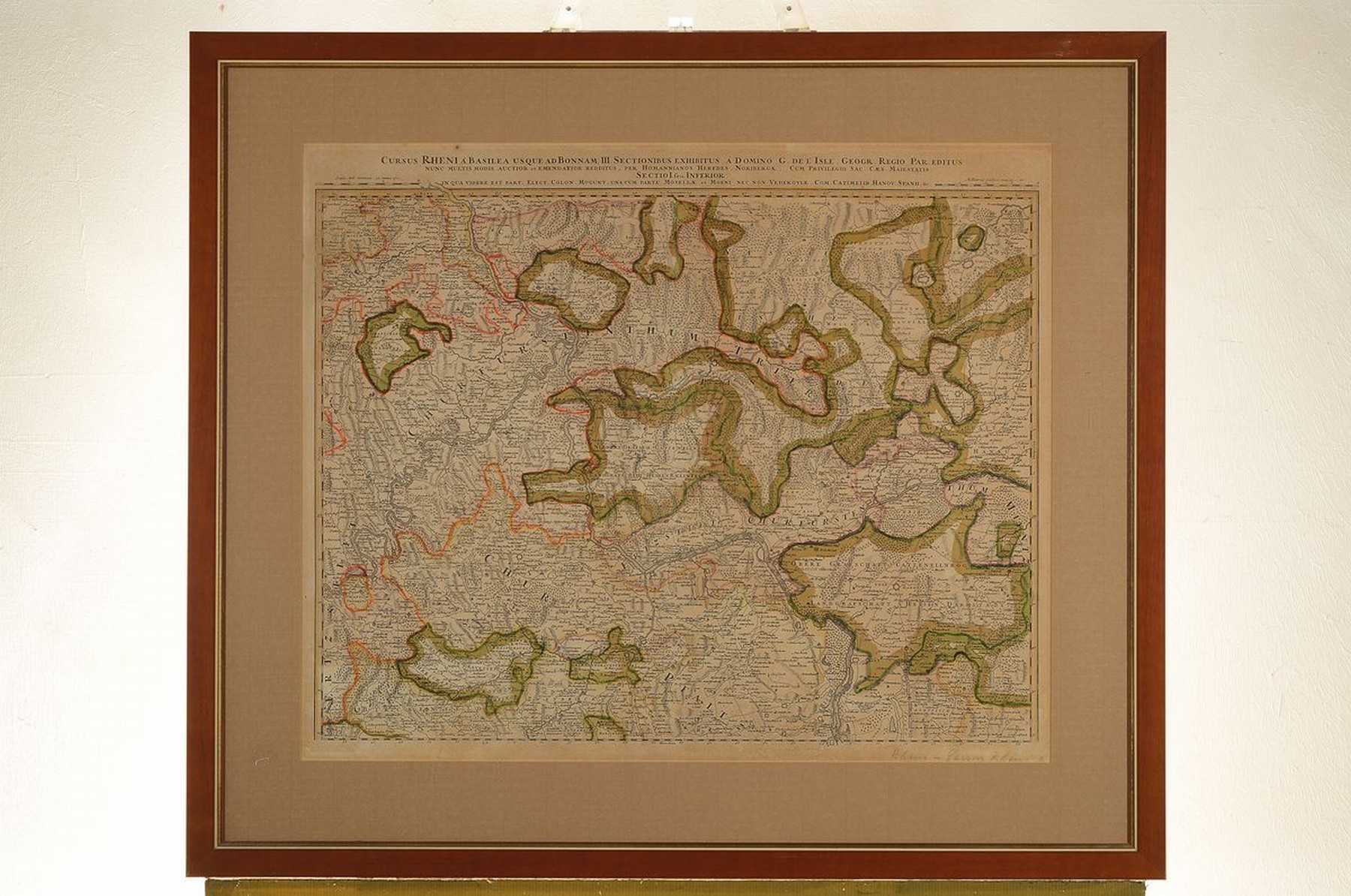 Detail m: 4 Kupferstichkarten Frankfurts und des Oberrheins, 18.Jh., Georg Matthäus Seutter: Francofurti ad Moenum; Handelstatt Franckfurt am Mayn mit ihrem ...