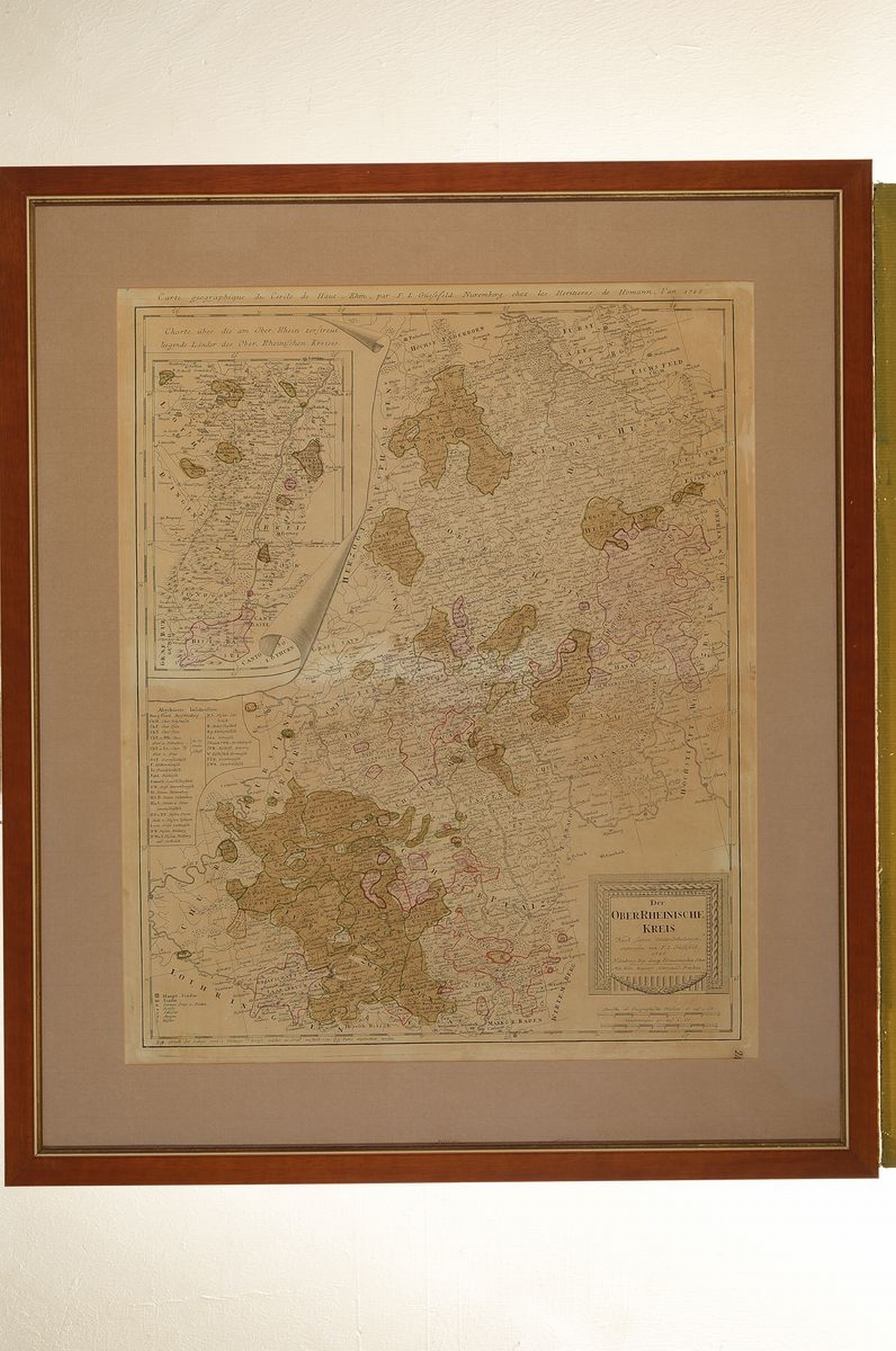 Detail n: 4 Kupferstichkarten Frankfurts und des Oberrheins, 18.Jh., Georg Matthäus Seutter: Francofurti ad Moenum; Handelstatt Franckfurt am Mayn mit ihrem ...