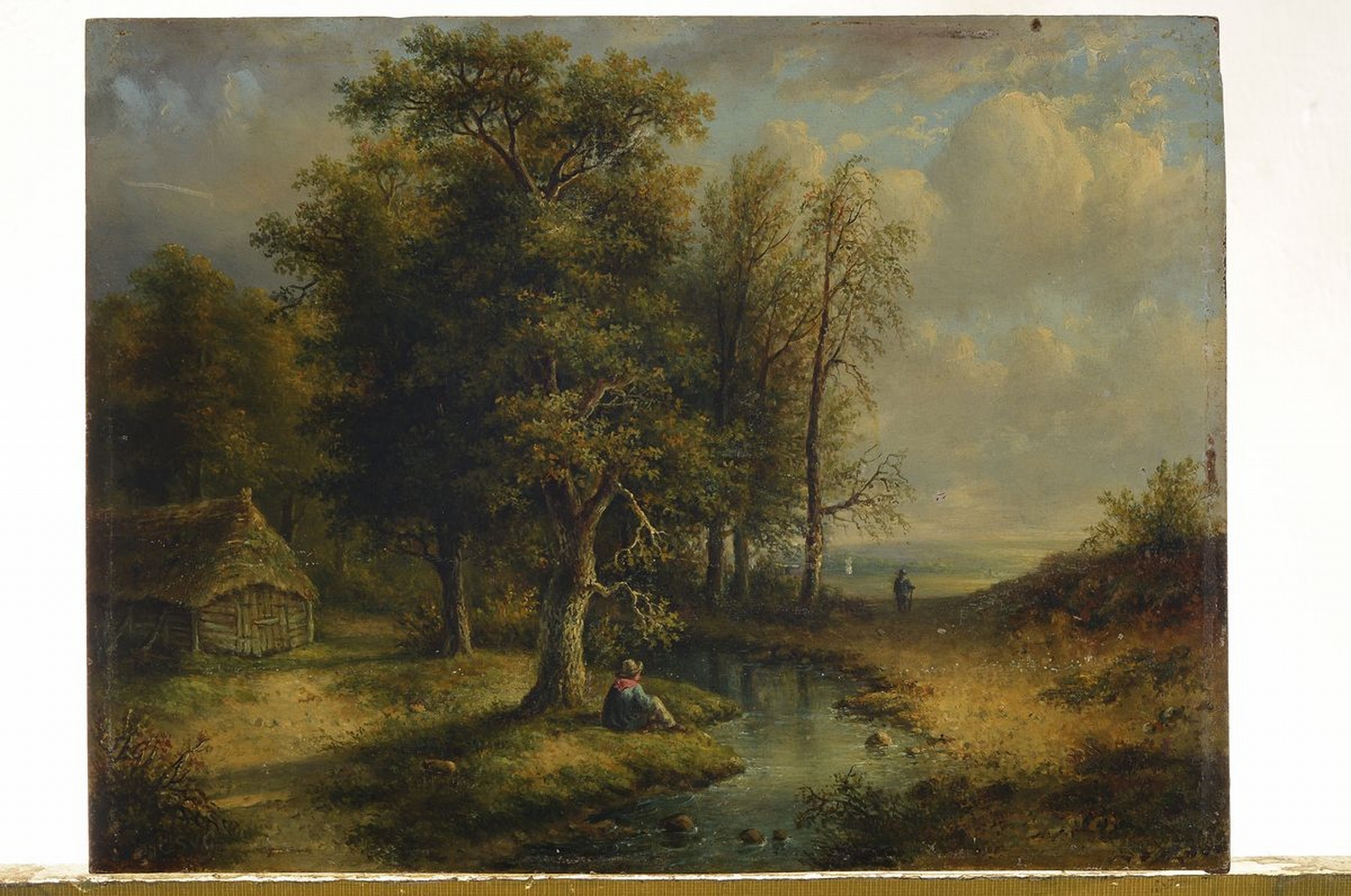 Detail k: Bonifacius Cornelis Schneiders van Greyffenswerth, 1803 Zierikzee - 1873 Amsterdam, Landschaftsmaler in akademischer Manier, Bachlandschaft mit ...