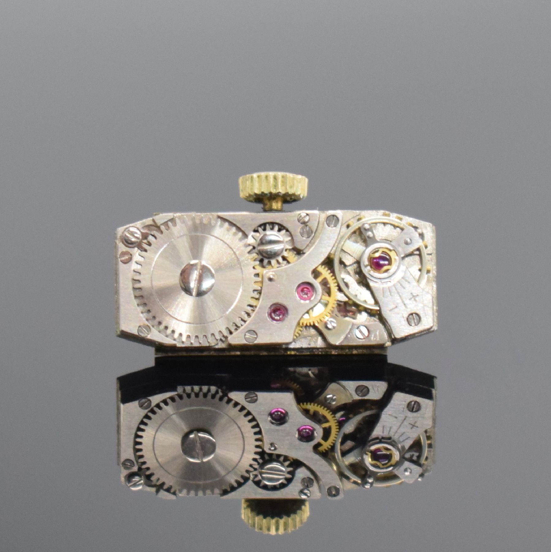 Detail f: ELEGANCE Damenarmbanduhr in GG 585/000 mit Goldband in 585/000, Schweiz um 1960, Handaufzug, 2-teil. Geh., Boden aufgedr., Goldband m. Klappschl., ...