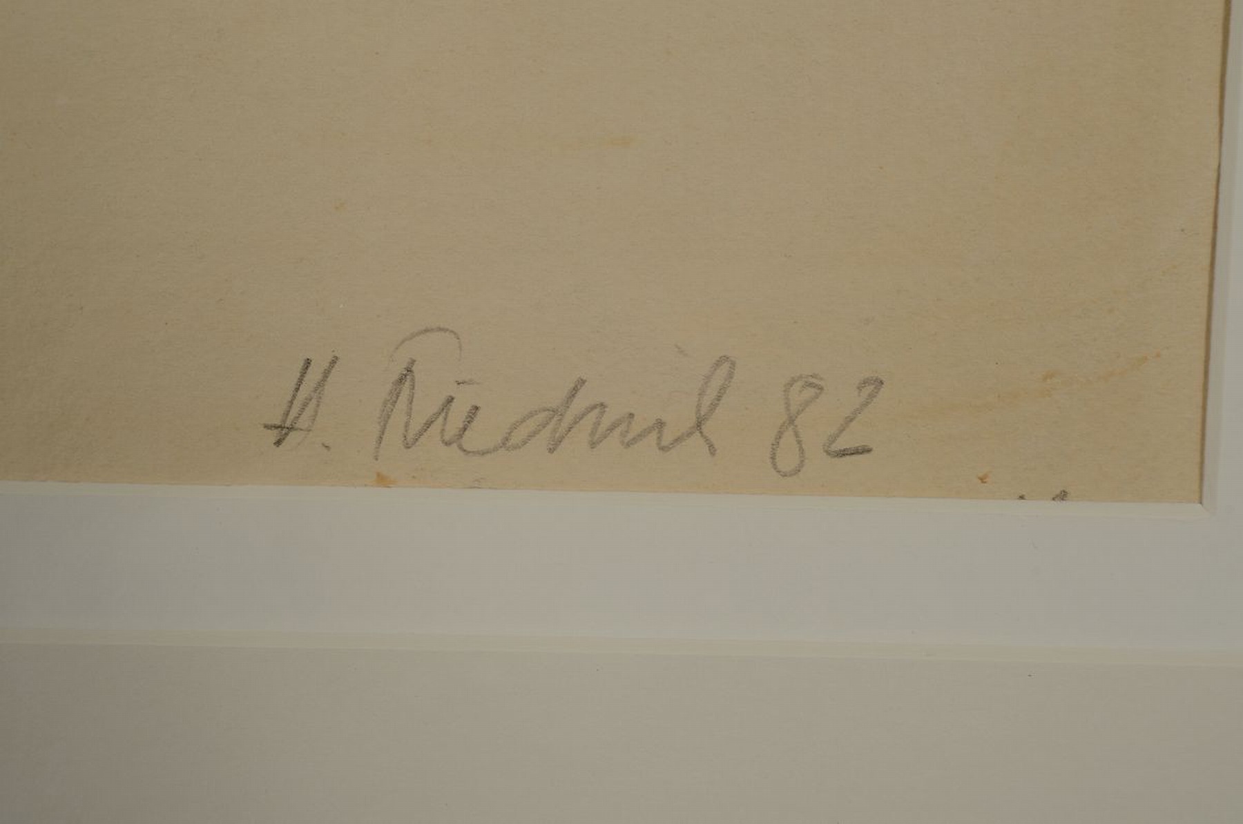 Detail g: Heinz Friedrich, 1924-2018 Schwetzingen, Doppel-Aquarell auf Papier, Blumenstrauß in irdenem Krug, signiert und dat. 82, Rückseite Blick auf ein ...